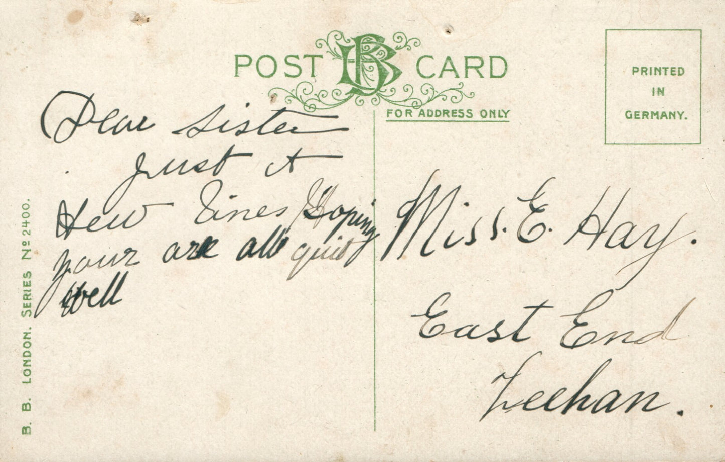 BB LONDON Series 2400 Artist Signed A Asti beautiful lady in pink postcard