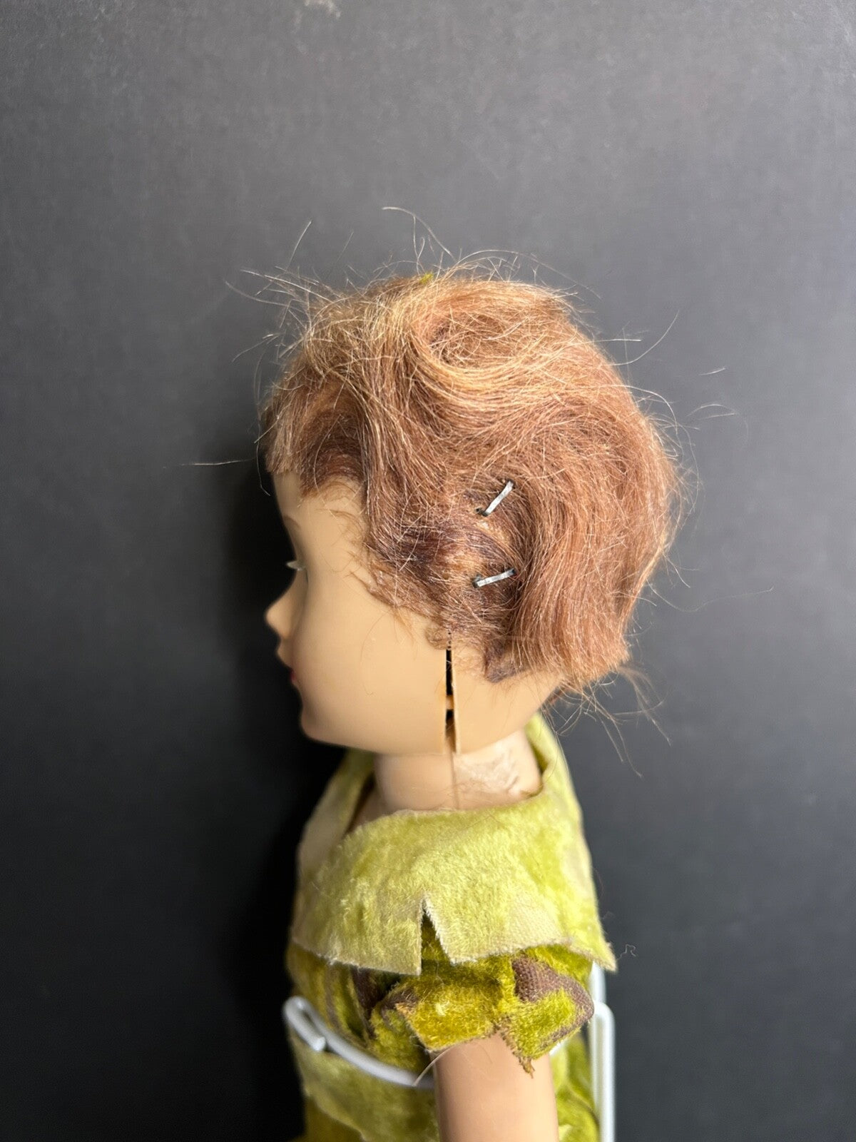 1950's Vintage Peter Pan Doll Blinking Eyes Arms and Legs That Move With Stand