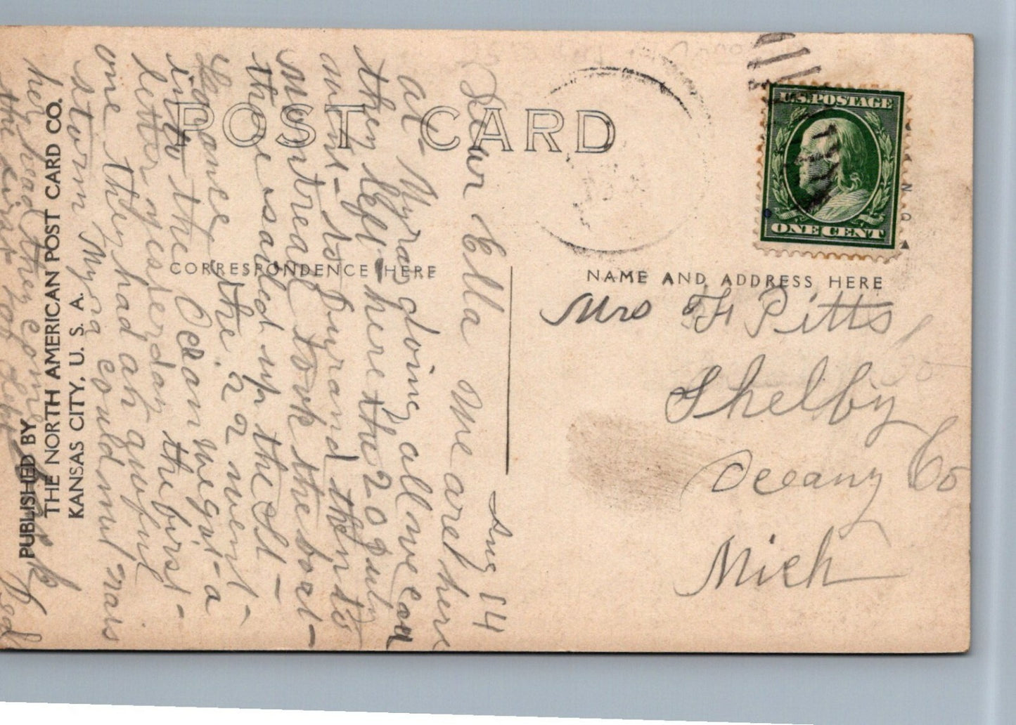 Real Photo Street View Superior Street Muir Michigan MI Mich Postcard No 5