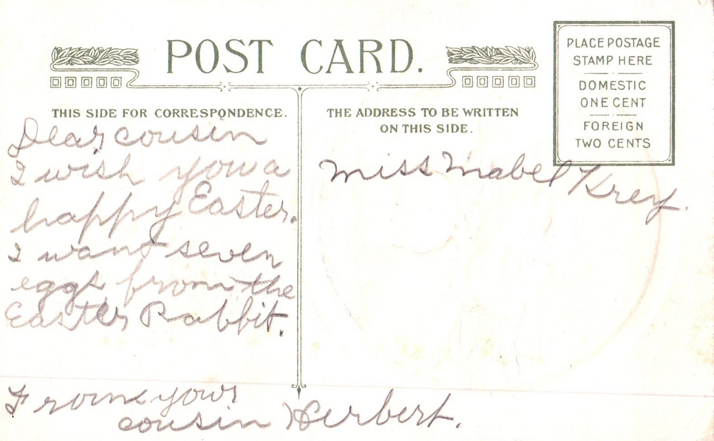 A Joyful Easter Heart Be Yours This Day Chick with Eggs Vintage Easter Postcard