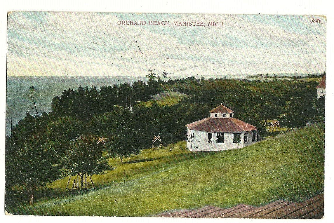Orchard Beach Manistee MI Michigan Postcard