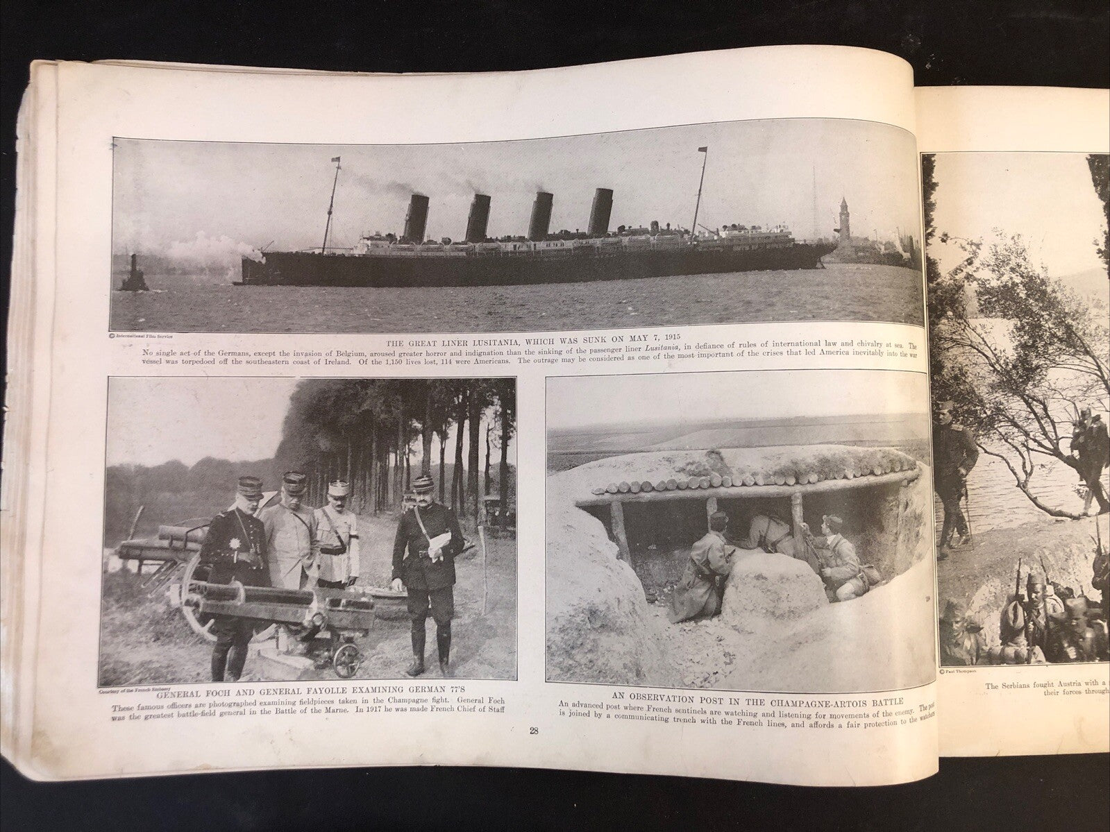 World War I Pictorial Book Oversized - Missing covers and pages 1-4