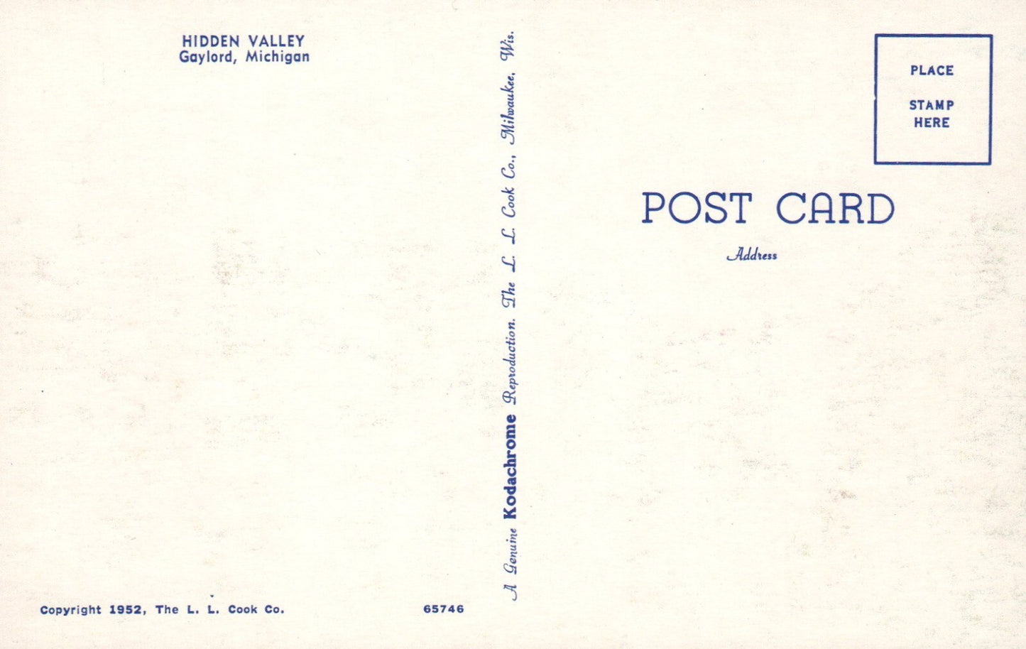 Hidden Valley Gaylord Flowers and Houses MI Michigan Mich Postcard