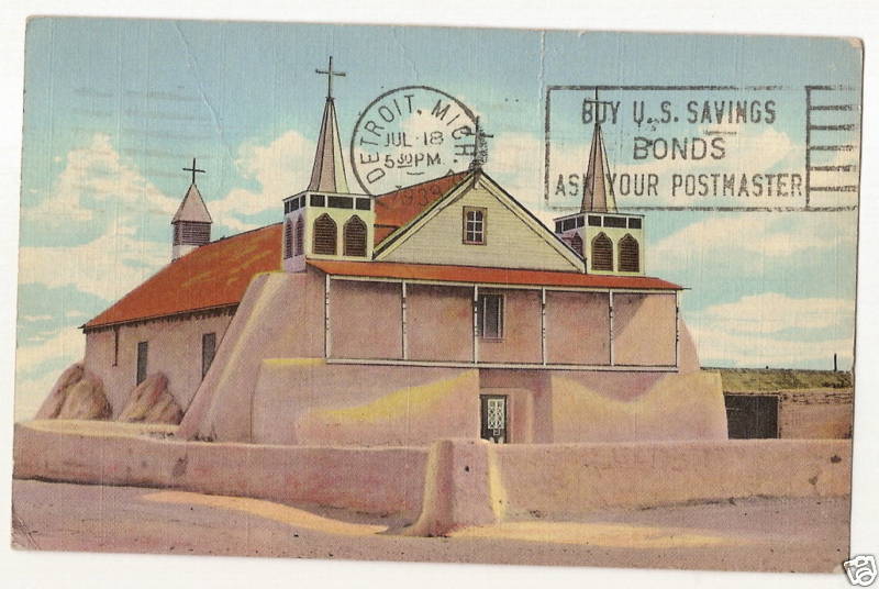 Old Church Isleta New Mexico NM Postcard St Augustine