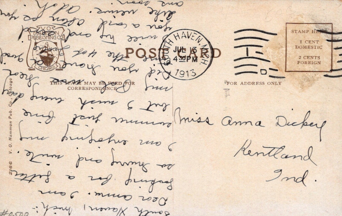 Boat Landing Docks from Williams St Hill South Haven Michigan MI Mich Postcard