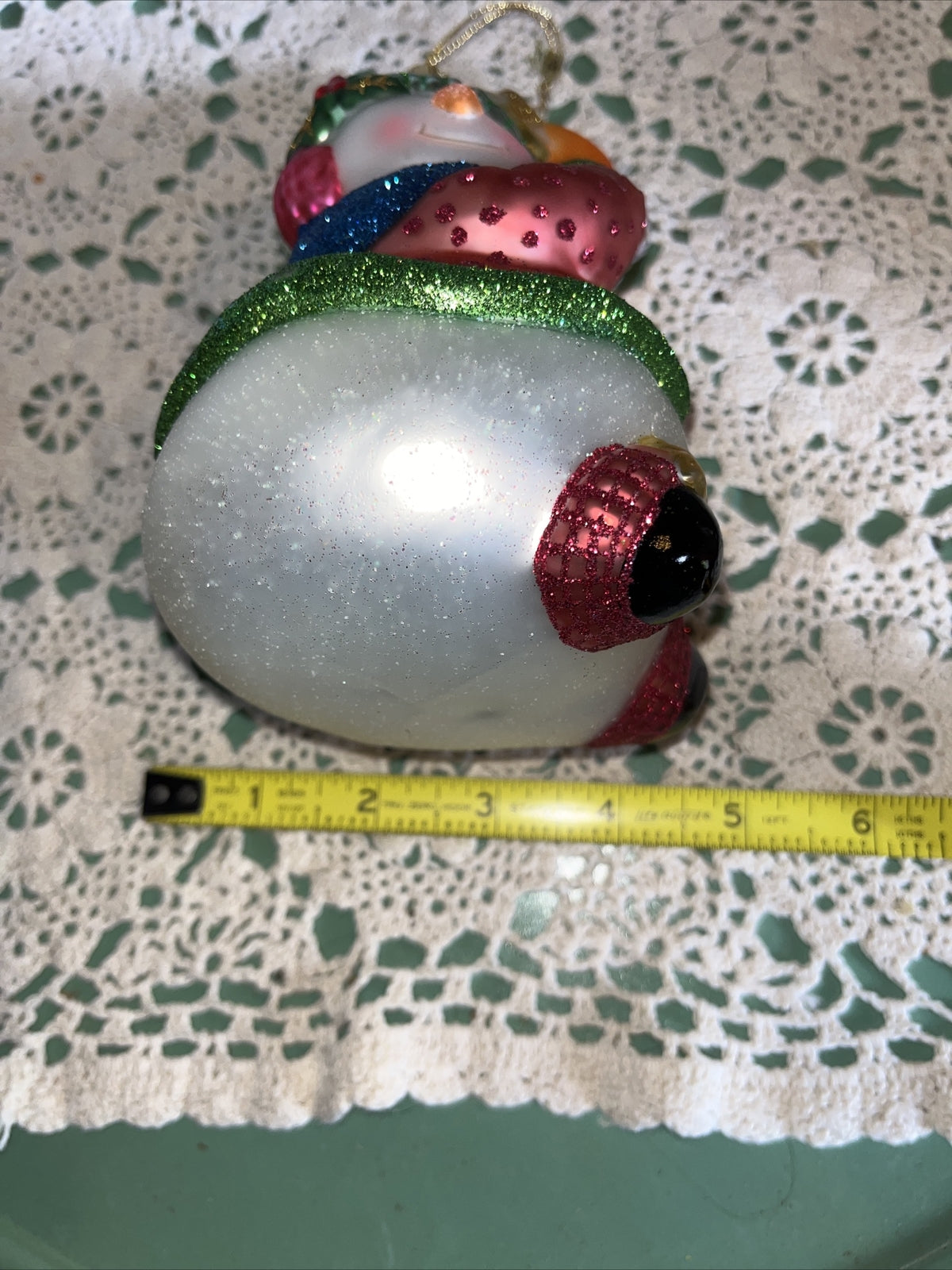 Vintage Snowman Mercury Glass Christmas Ornament