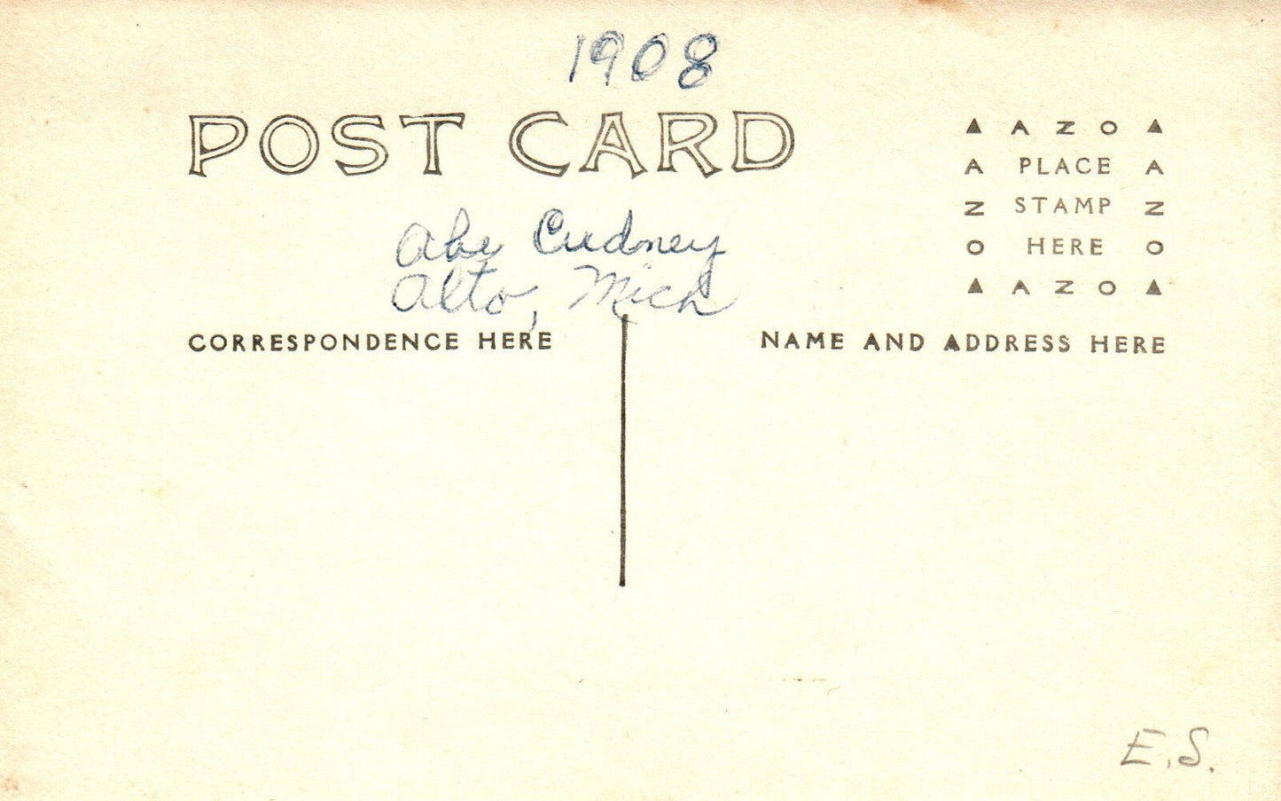 Abe Cudney Delivering Mail by Horse Sled in Alto Michigan Postcard
