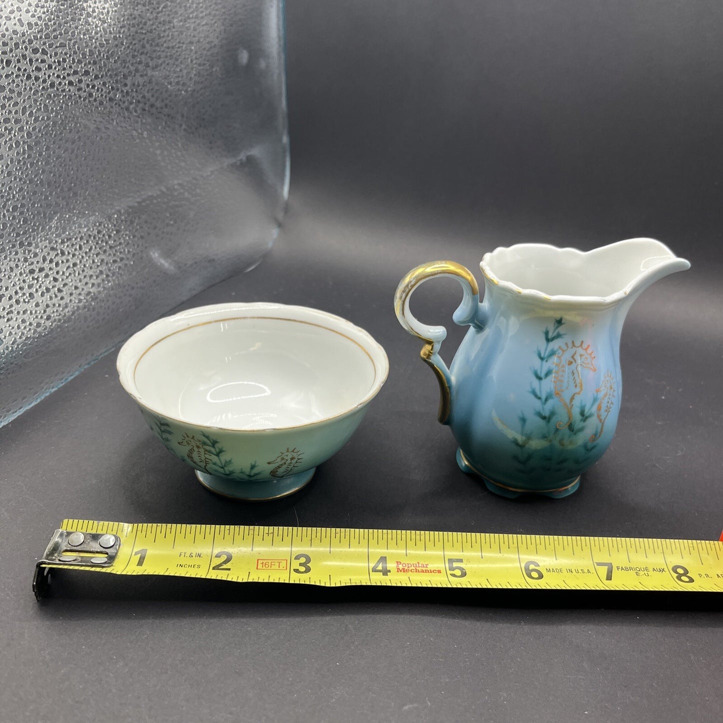 Royal Stafford Bone China Blue, With Seahorses Cream & Sugar