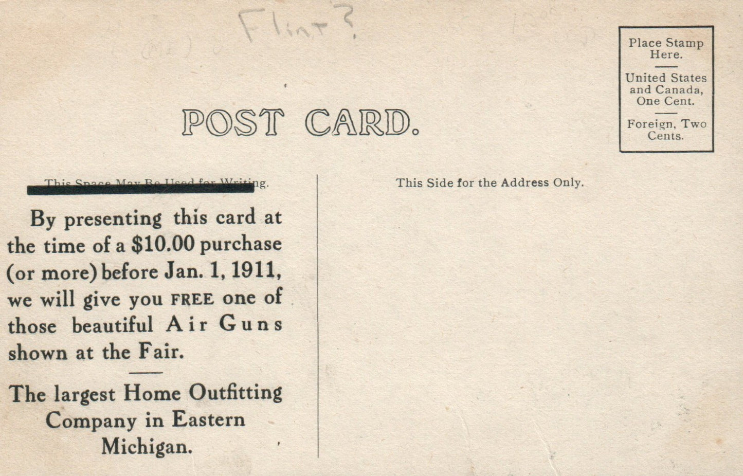 Howard Furniture Co. Michigan Mich Mi Postcard