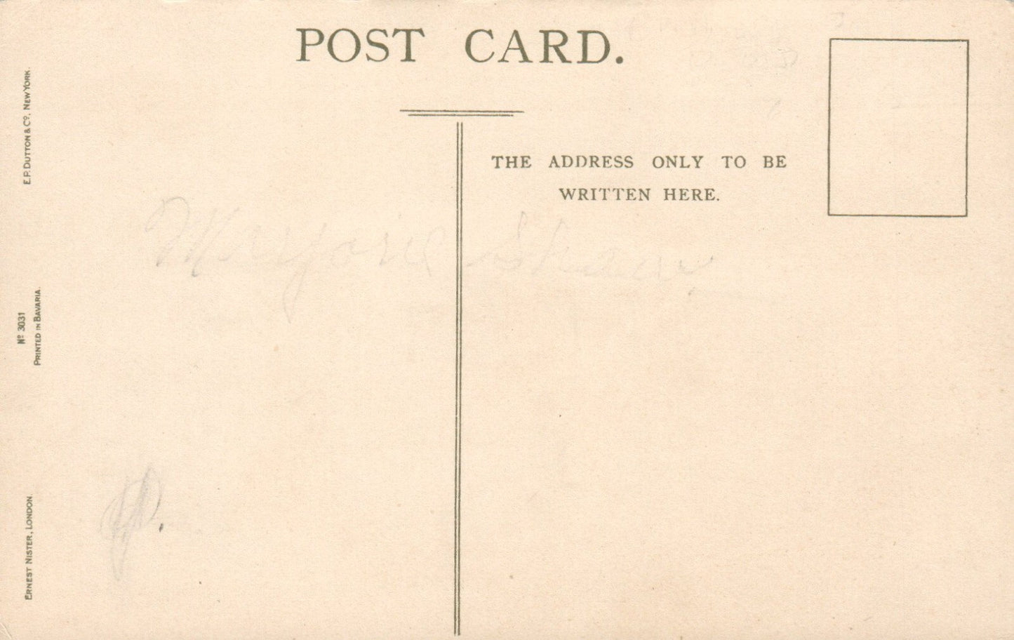 Nister 3031 Fantasy Child Seen as Yellow Pansy Vintage Valentines Day Postcard