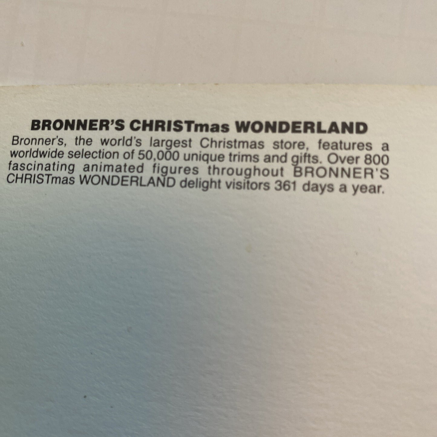 Frankenmuth Bronners CHRISTmas Wonderland Mich Michigan MI Postcard Countries