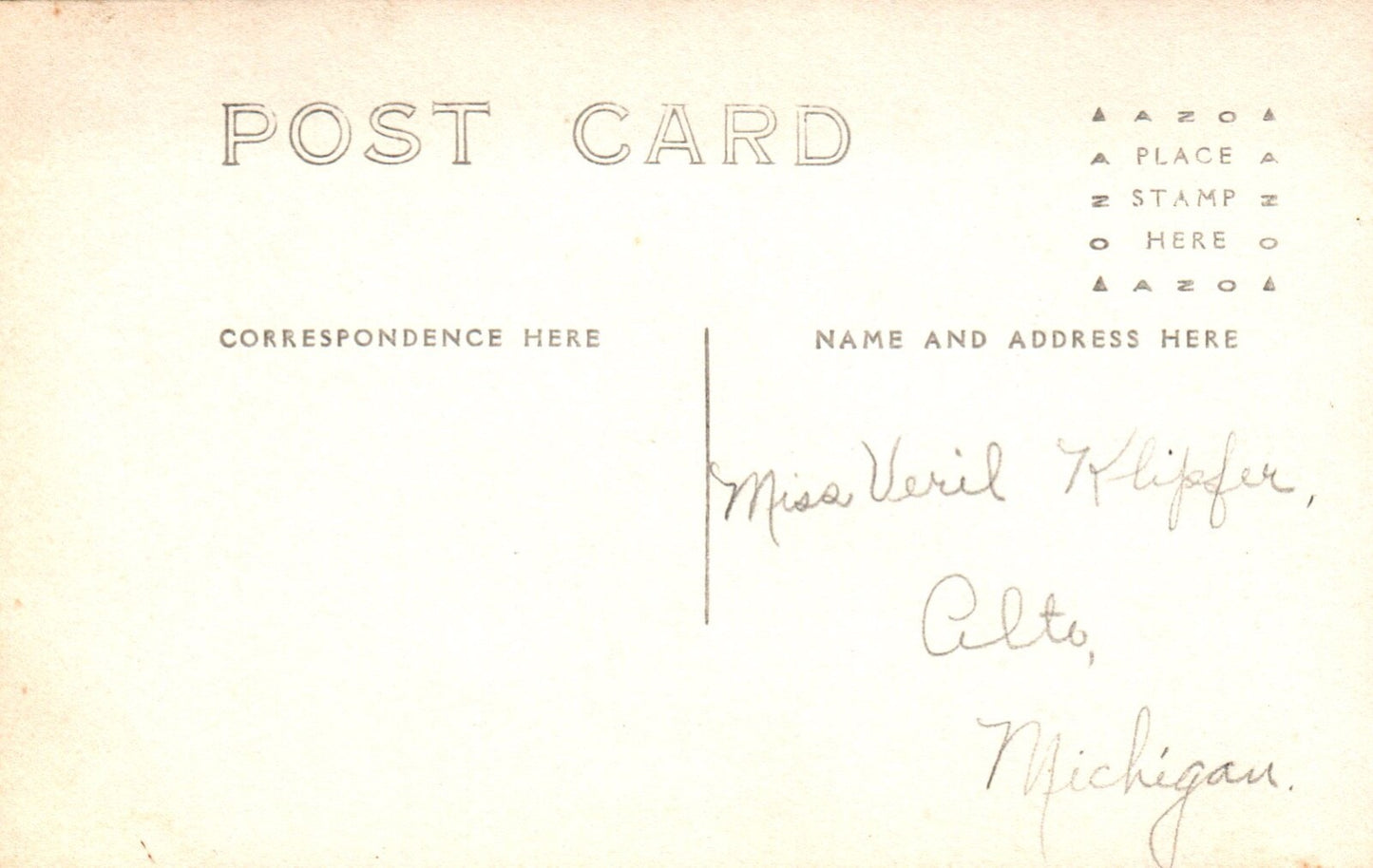 Real Photo of the McVean School House in Alto Michigan Postcard