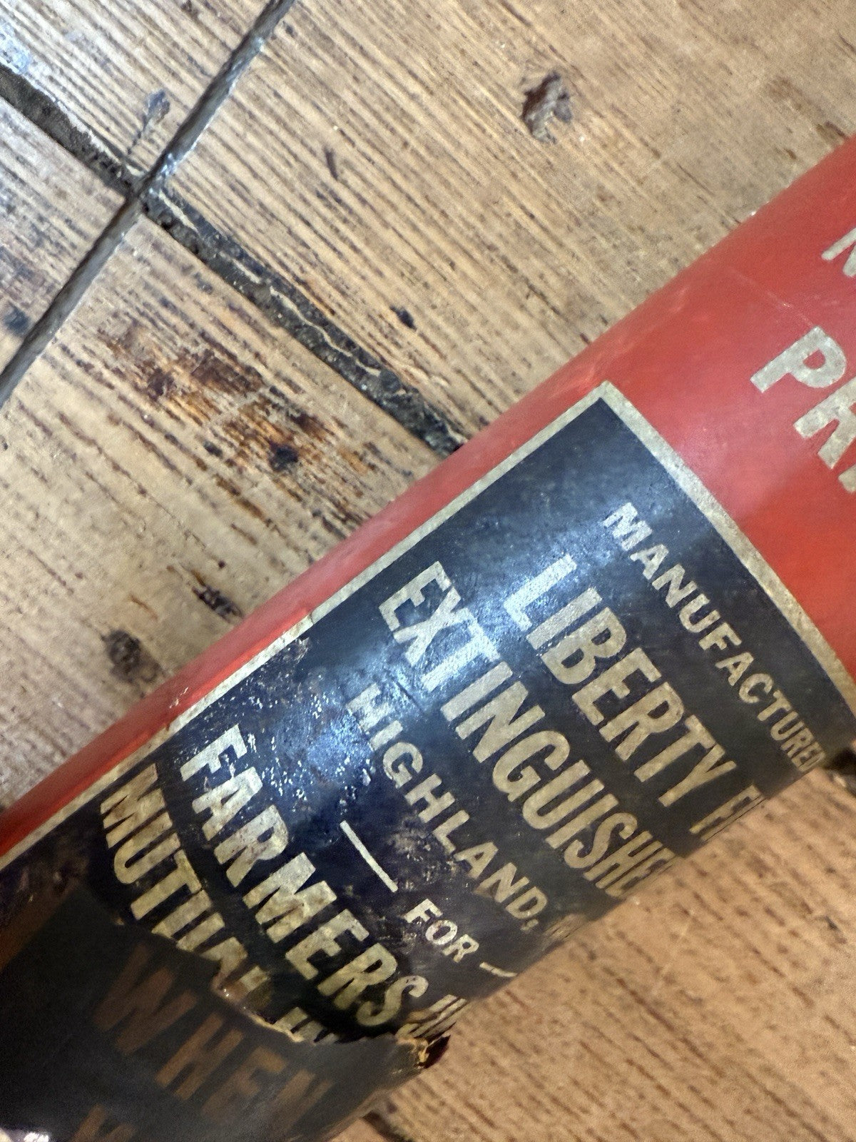 Vintage Old Liberty Fire Extinguisher Antique Fireman Memorabilia Highland MI 22