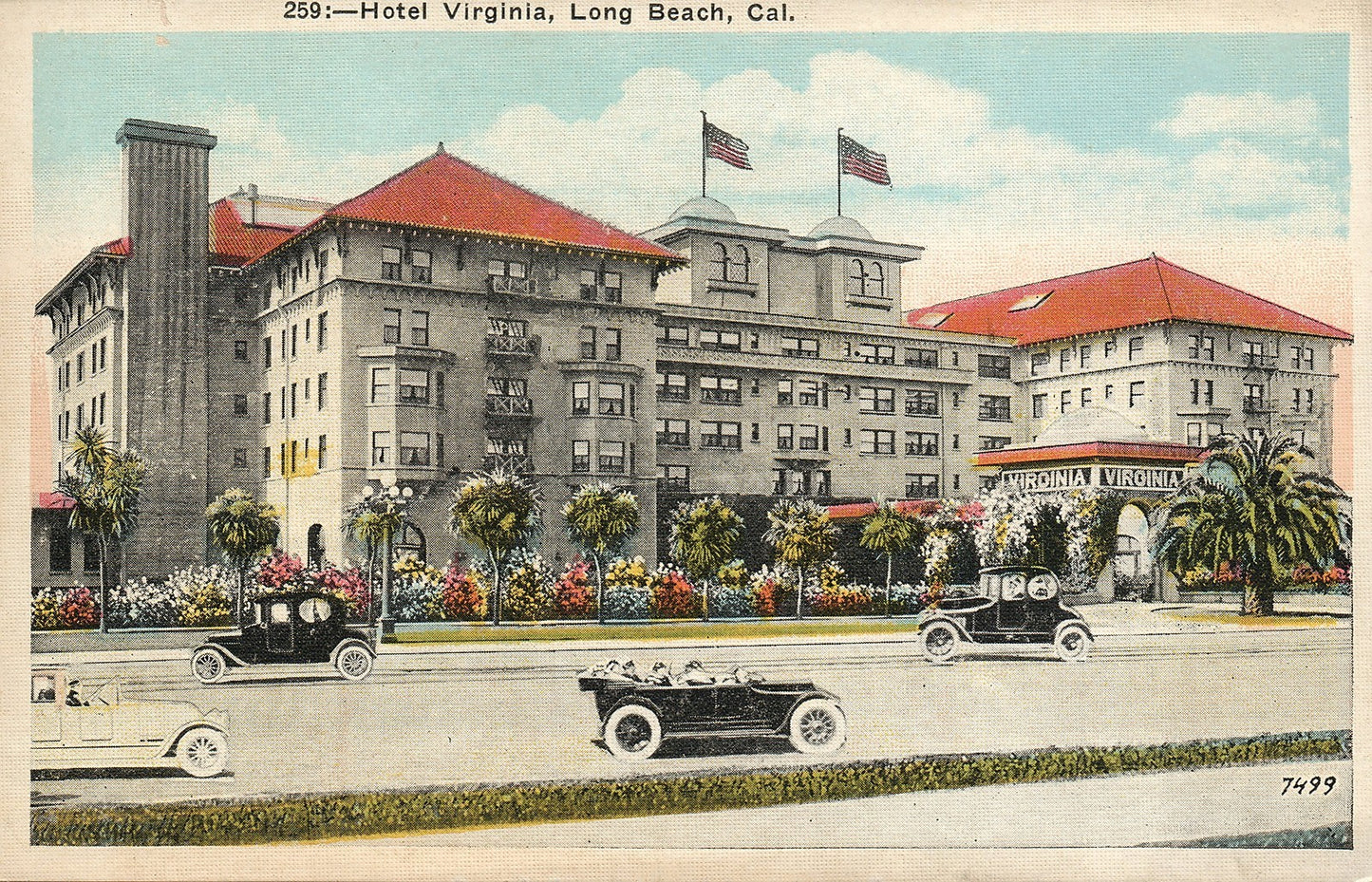 Hotel Virginia No 259 Long Beach Cal Vintage Postcard