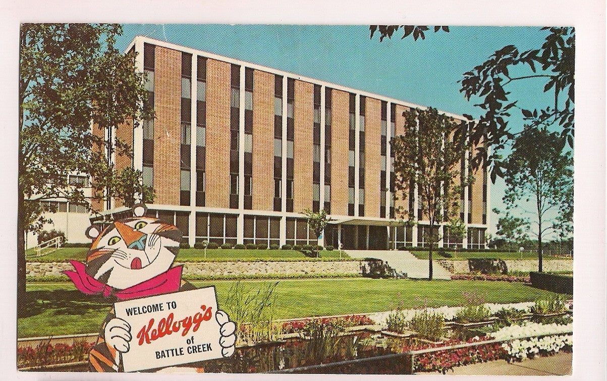 Tony The Tiger Kelloggs Battle Creek MI Michigan Mich Frosted Flakes Postcard