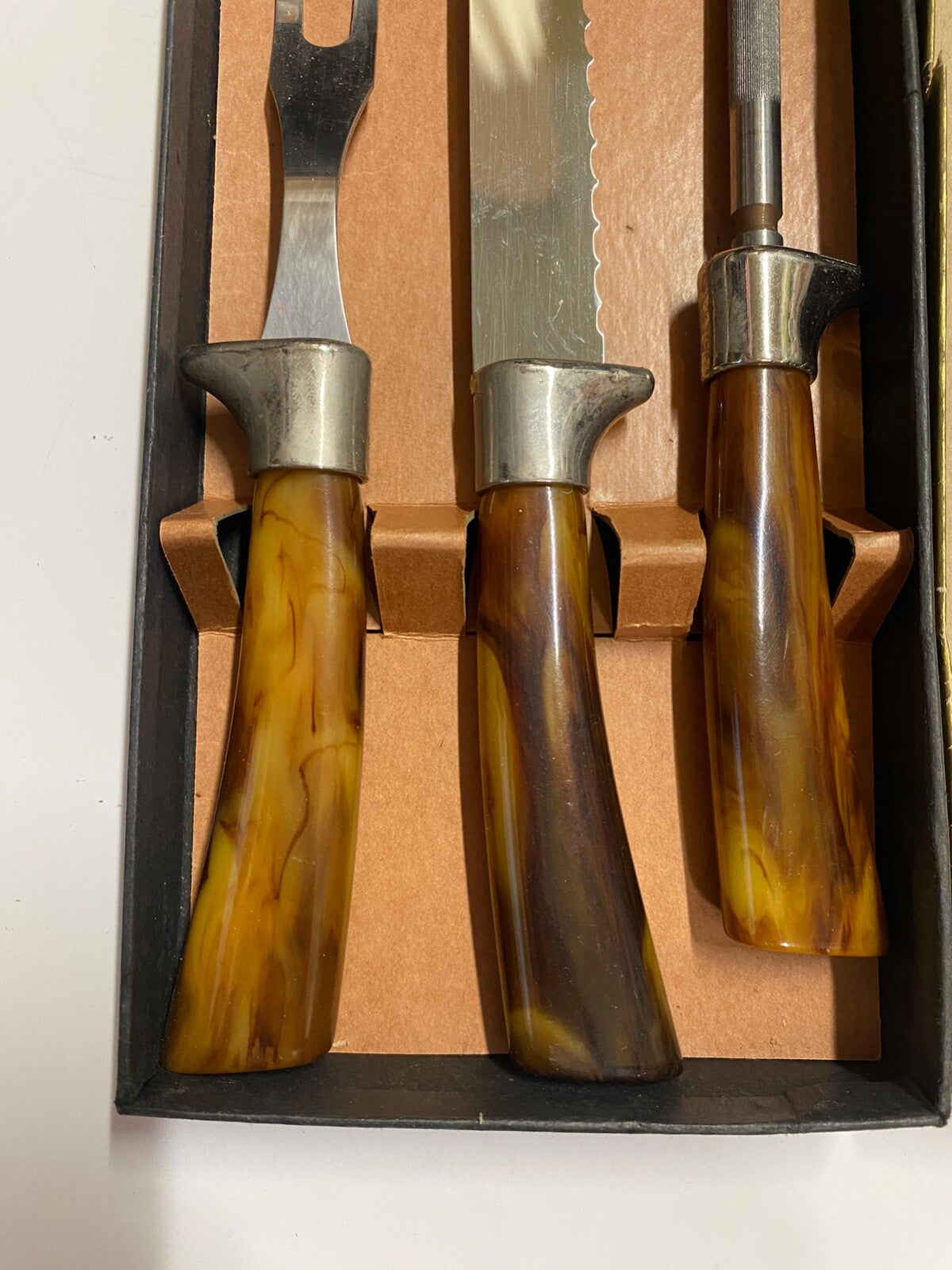 Vintage Sheffield Stainless Steel Blade 3 Piece Carving Set