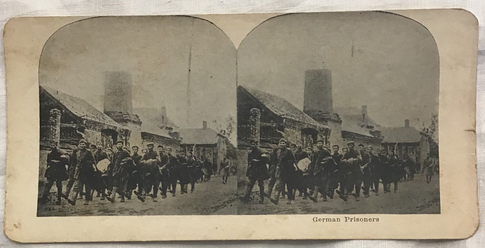 WWI stereoview German Prisoners Marching War