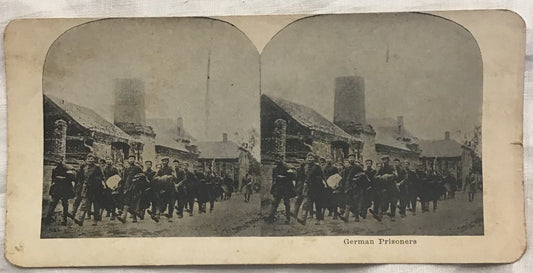 WWI stereoview German Prisoners Marching War