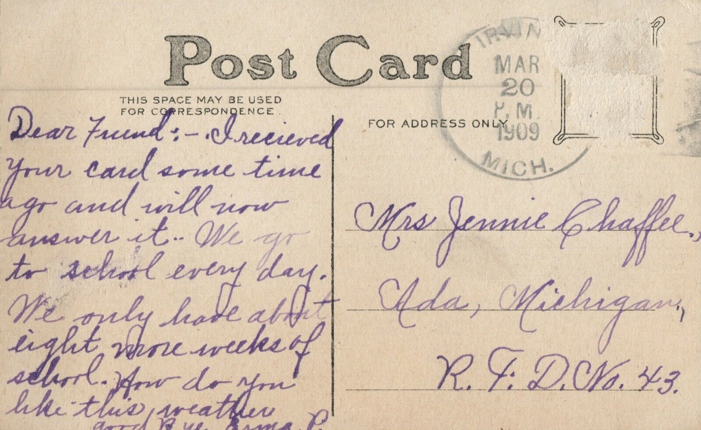 Pretty Young Girl in Red Coat and Hat Snowing "Our Pet" 2405 Children Postcard