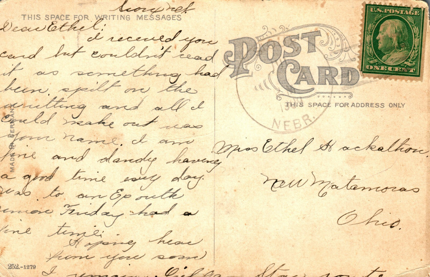 1909 High School Sioux City IA Iowa vintage Postcard