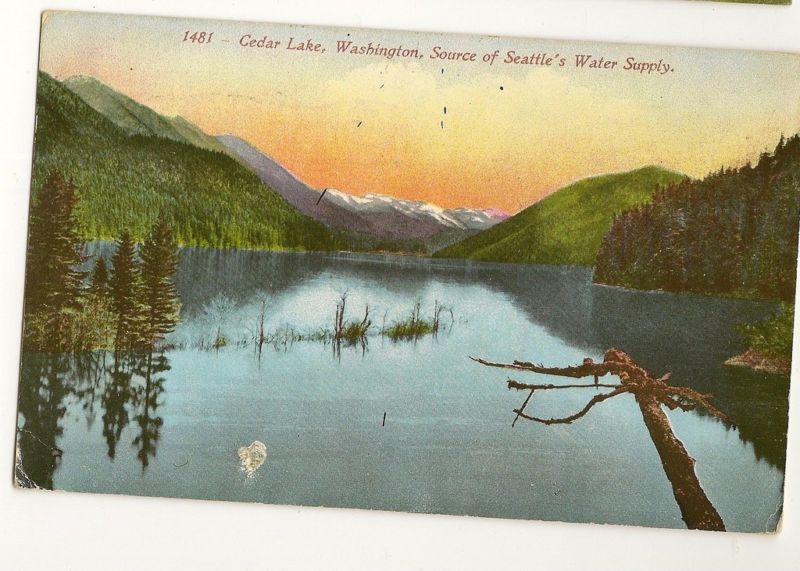 Cedar Lake Washington water supply Postcard WA