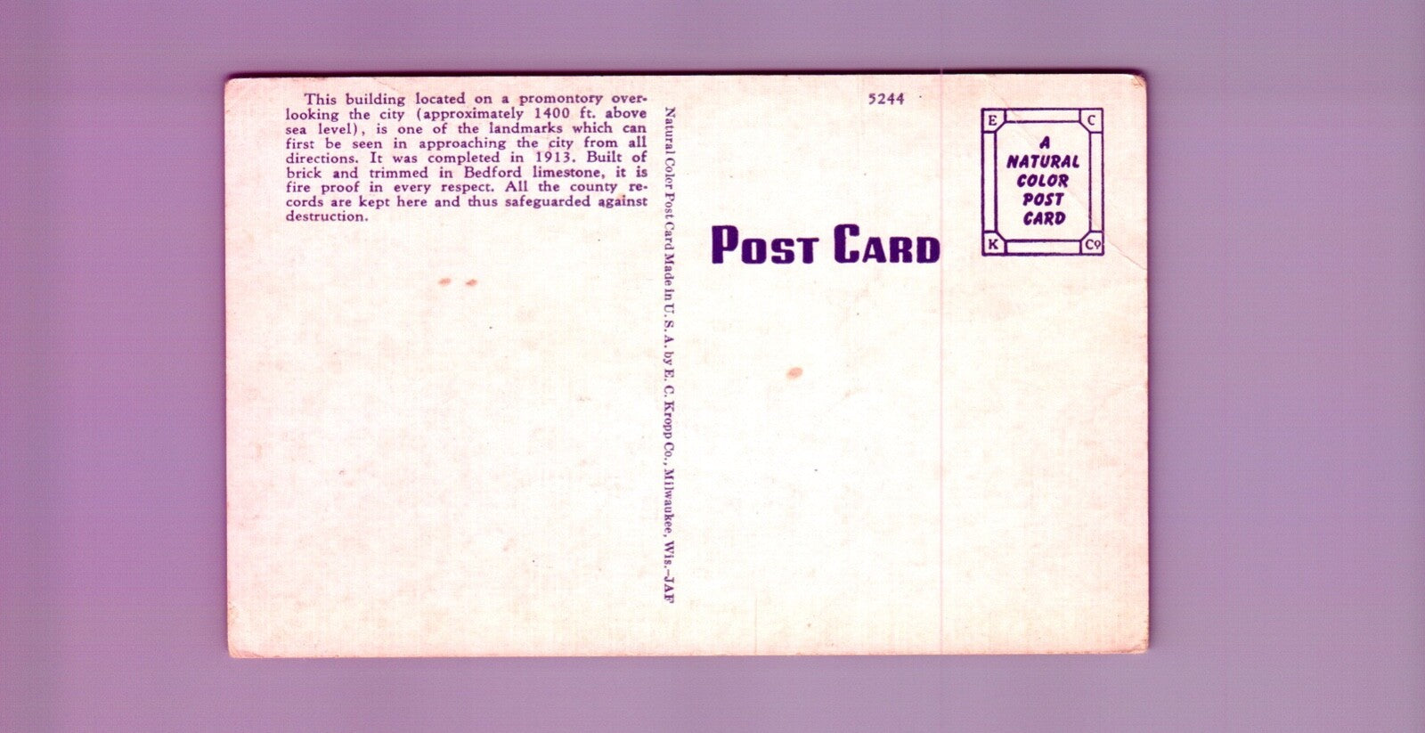 Wexford County Court House  in Cadillac MI Michigan Postcard