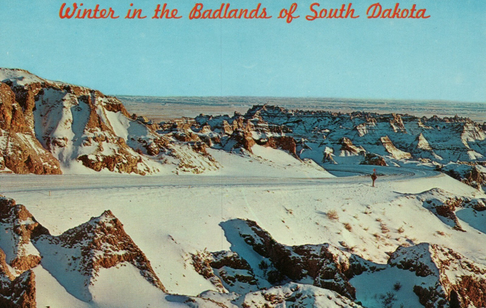 Winter In the Badlands National Monument Highway 16 South Dakota SD Postcard