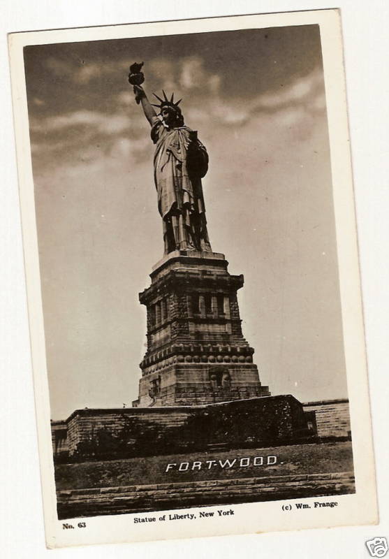 Real Photo Statue Of Liberty Fort Wood Postcard New York NY New York City