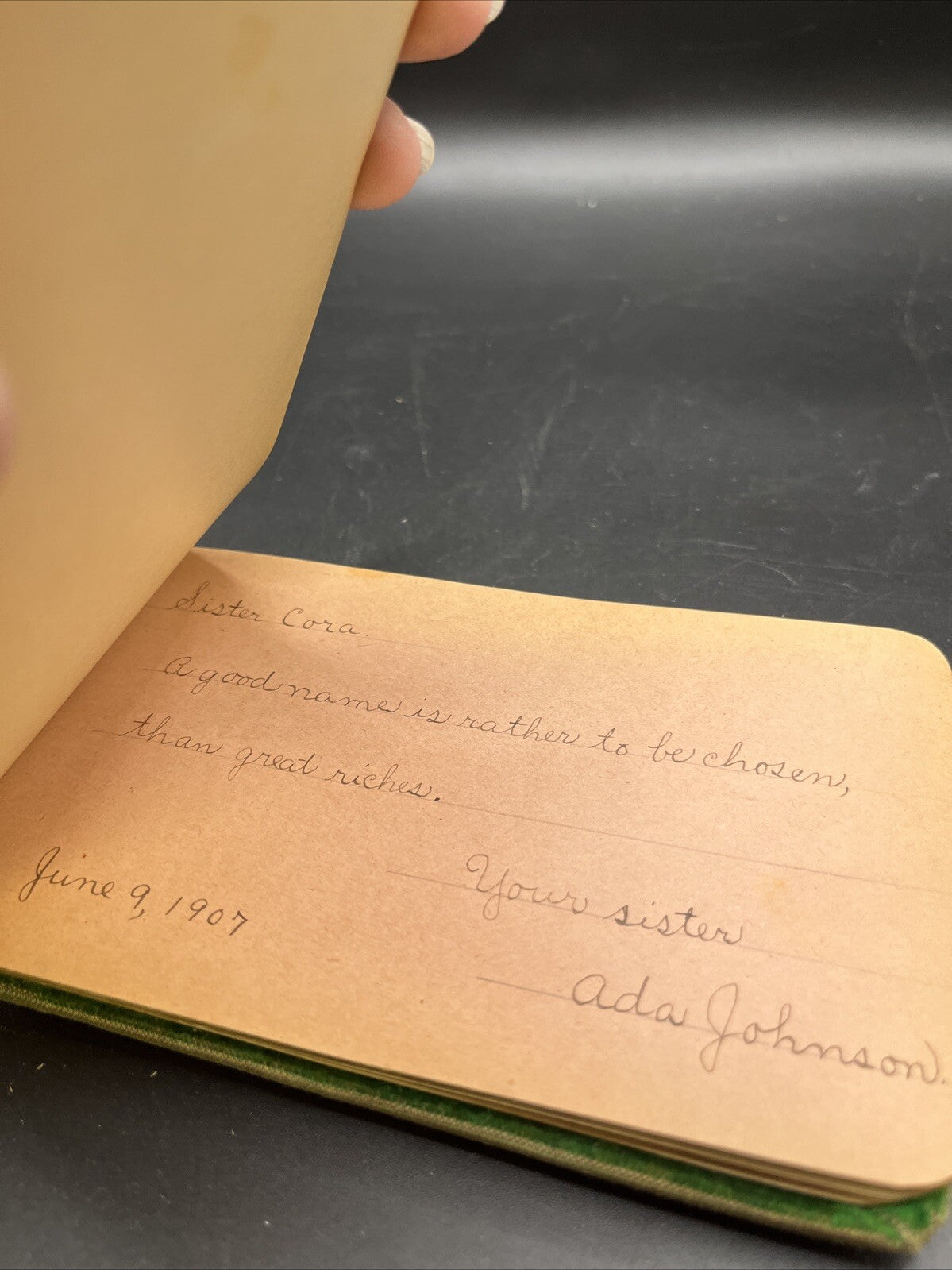Antique 1900s Autograph Book Album with Signatures & Messages. 6" X 4”
