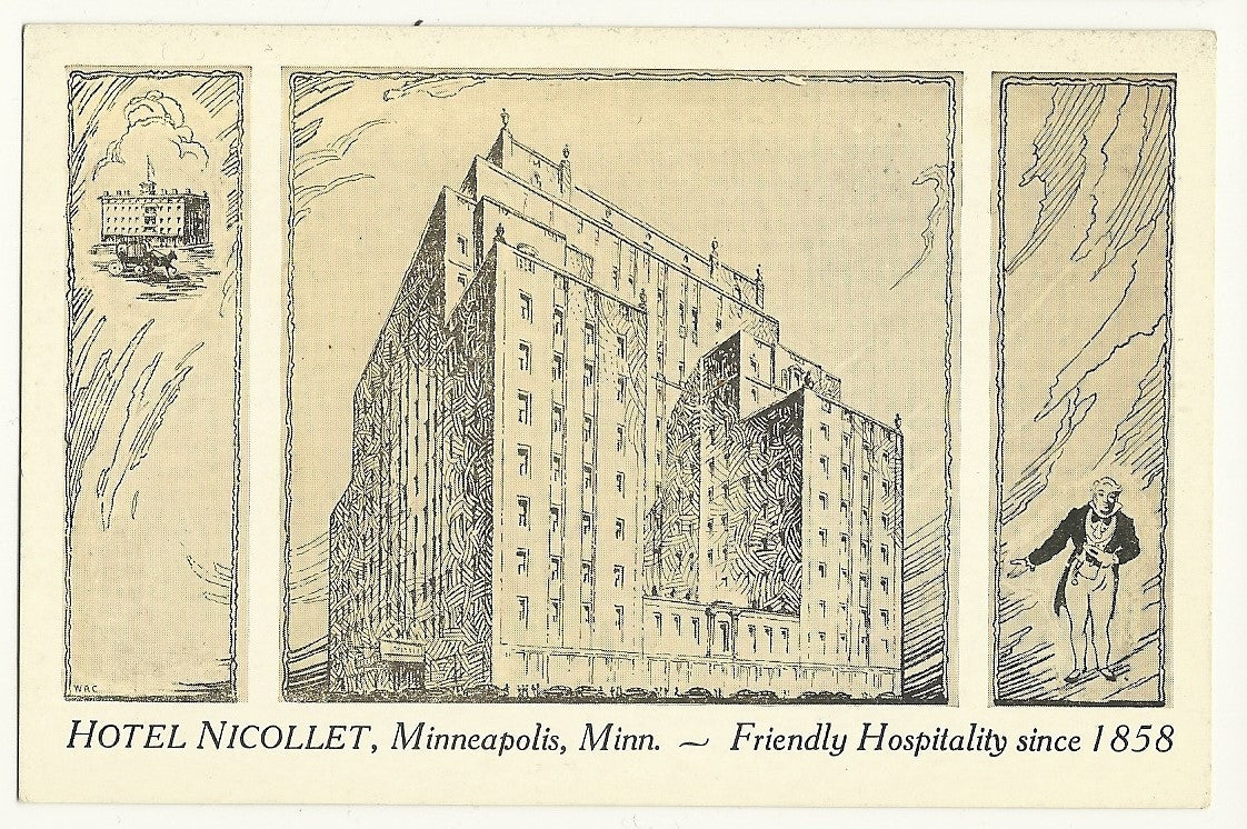 Hotel Nicollet Minneapolis Minn MN Rotary Kiwais Shriners WDGY Post Card