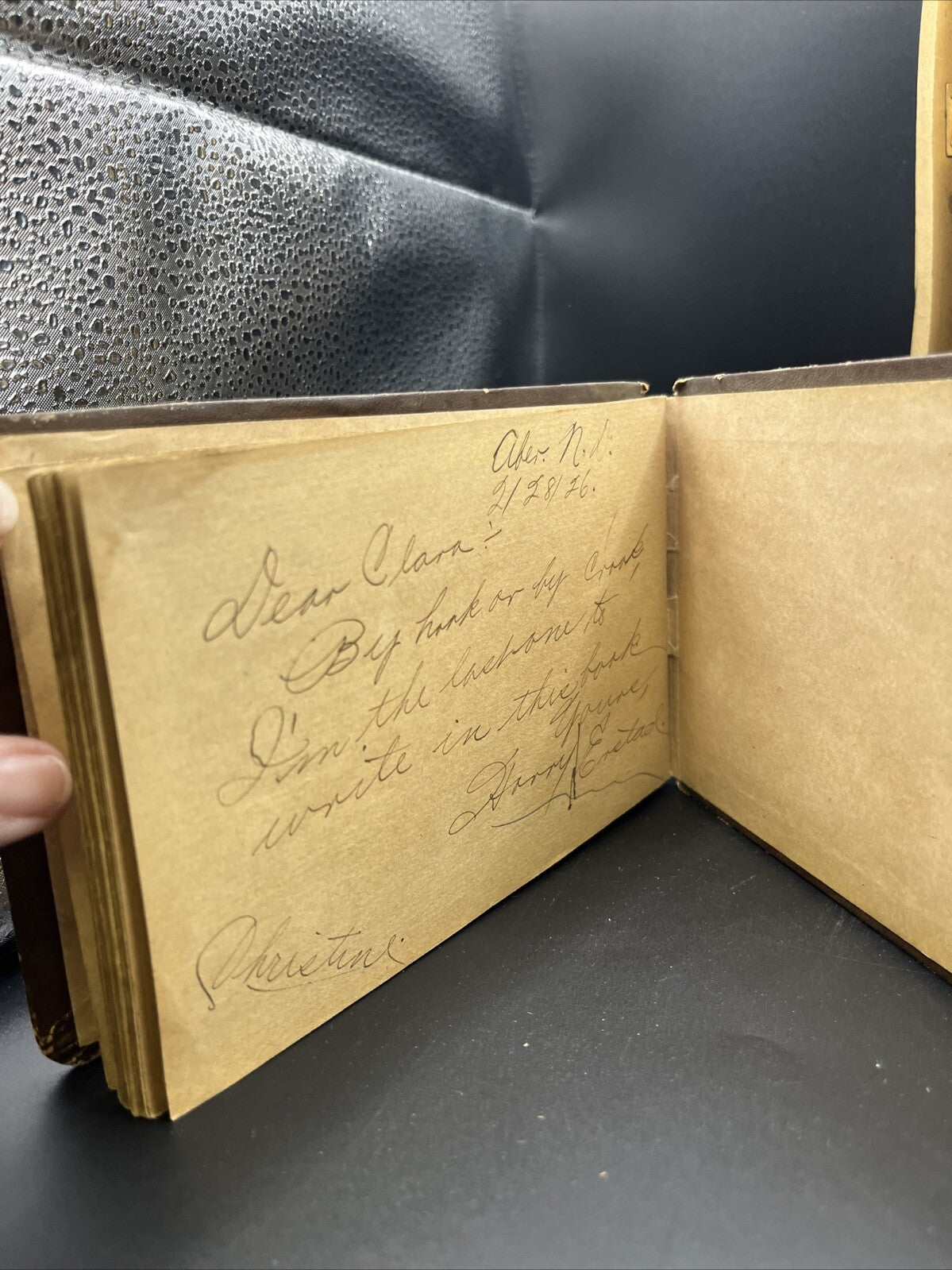 Antique Early 1900’s Autograph Album With Hand Written Notes