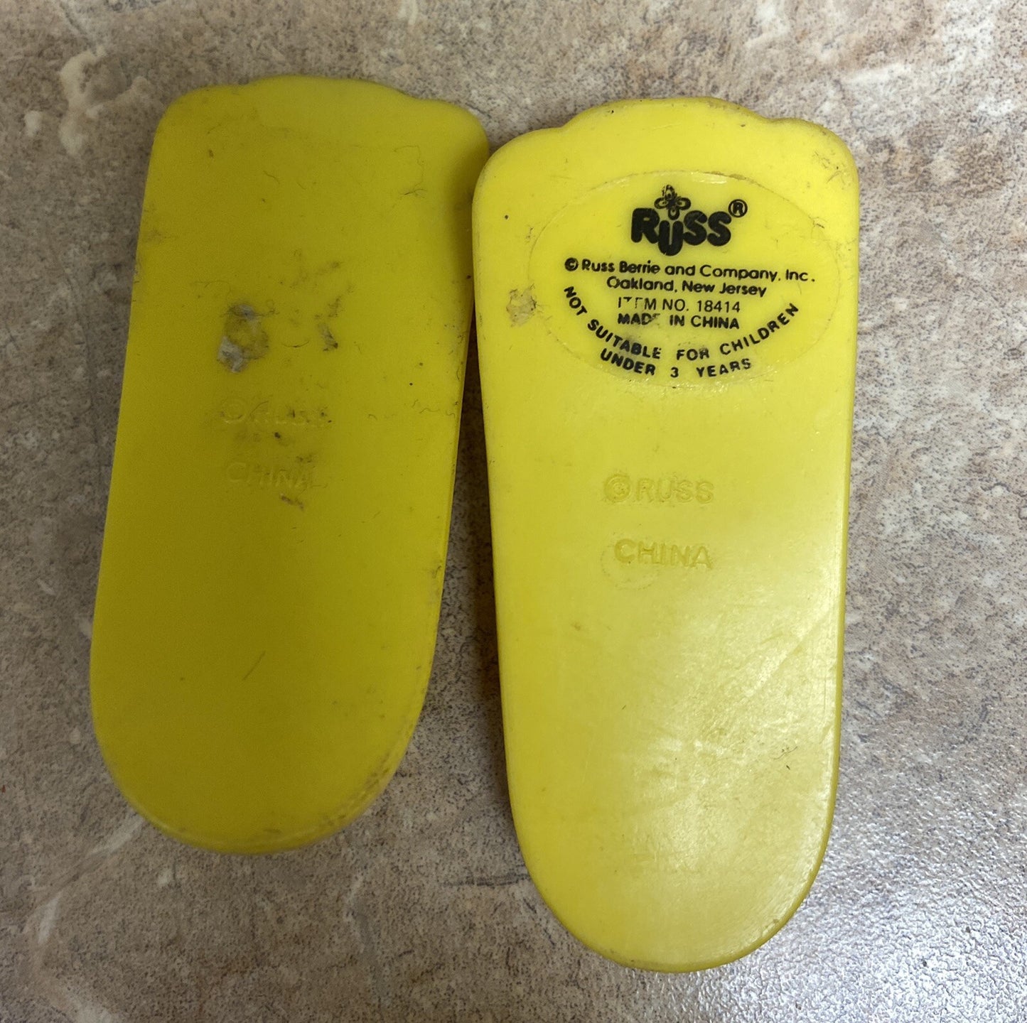 Yellow Flippers from Vintage Russ Troll Doll Scuba Diver 1990s toy