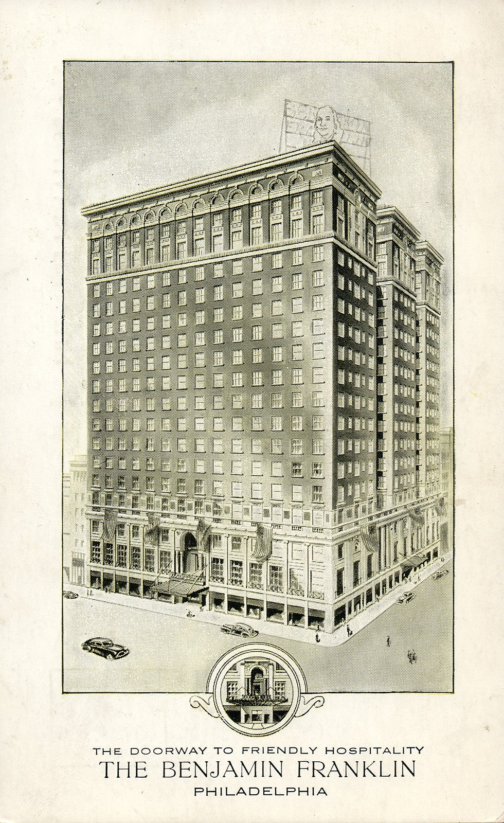 The Benjamin Franklin Philadelphia PA Pennsylvania Hotel Postcard