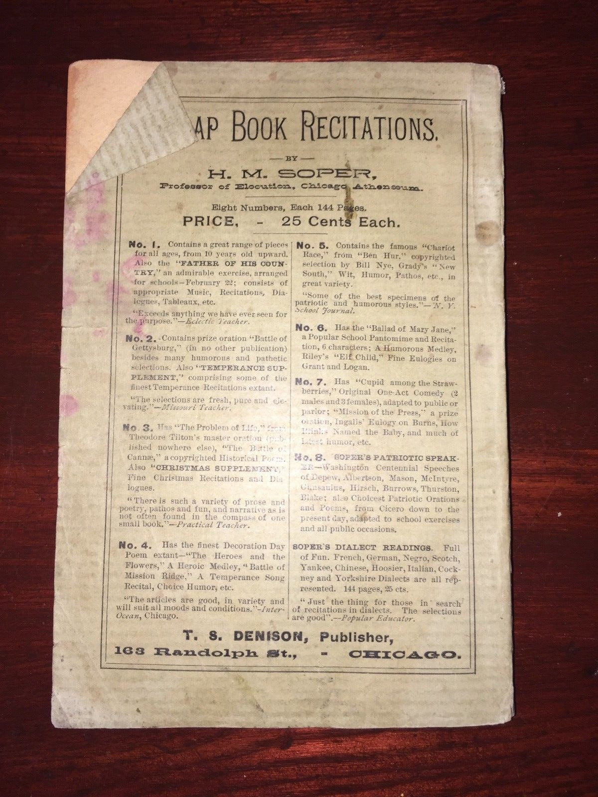 Denison's Series Scrap-Book Recitations Vol. II Play Book