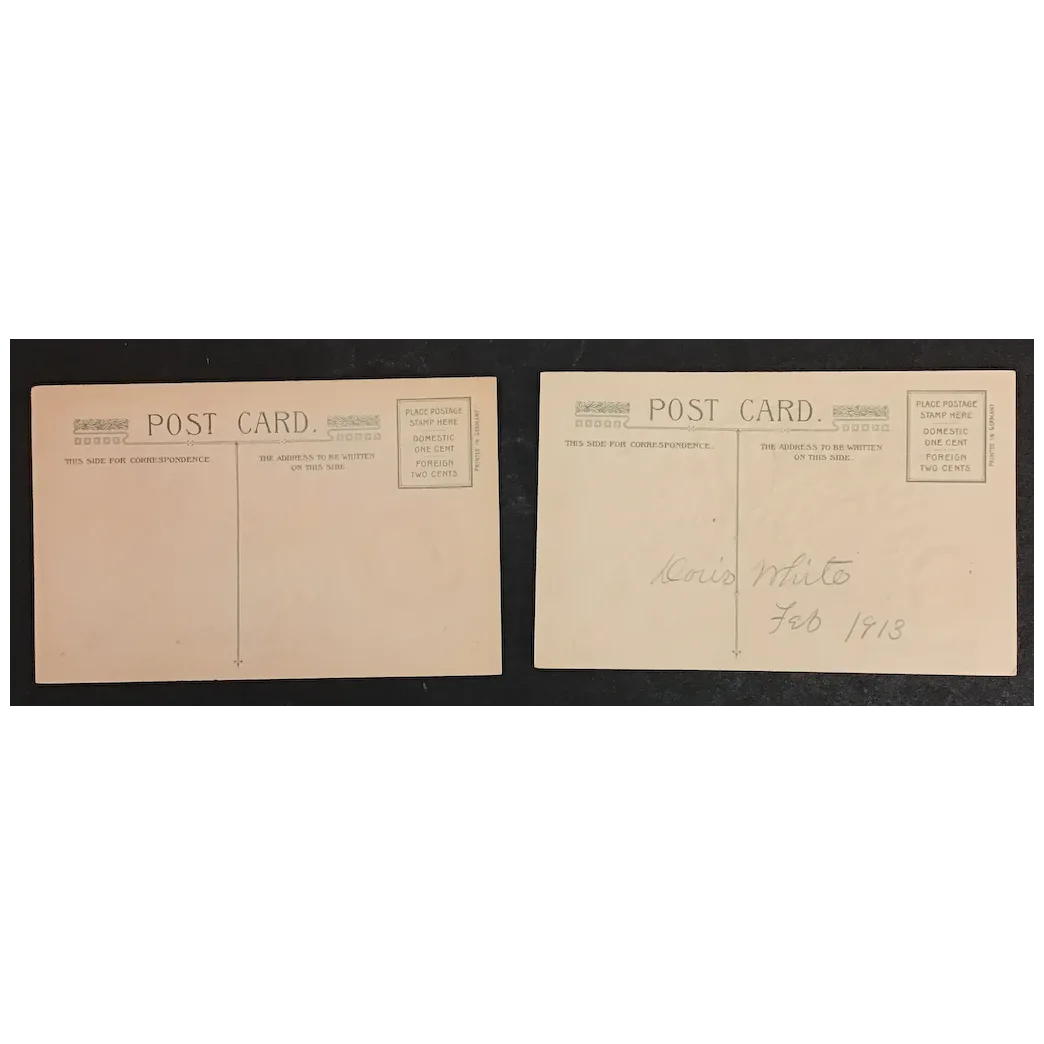 Set of 2 Floral Envelope John Winsch Valentine's Day Postcards