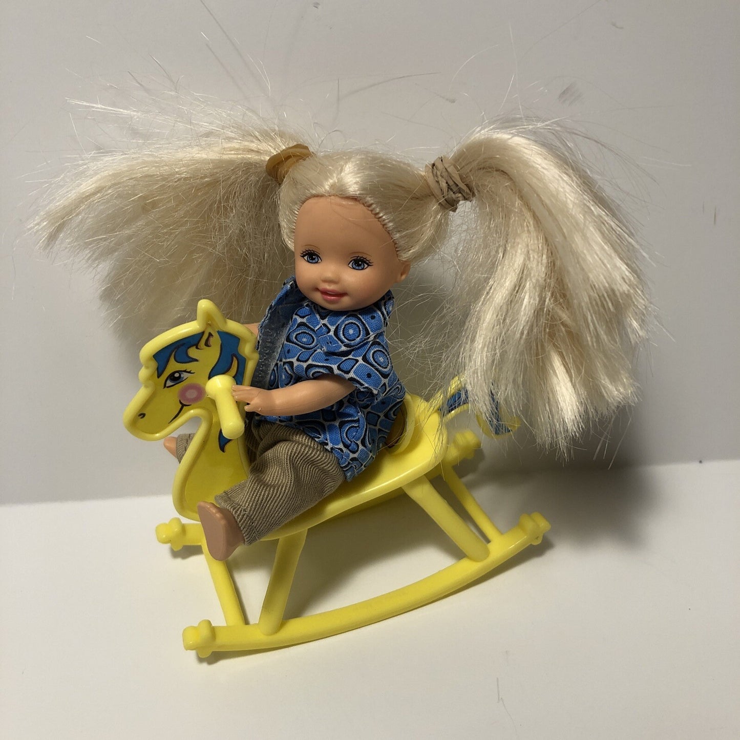Barbie Kelly Doll Yellow and Blue Rocking Horse Toy (Doll not included)