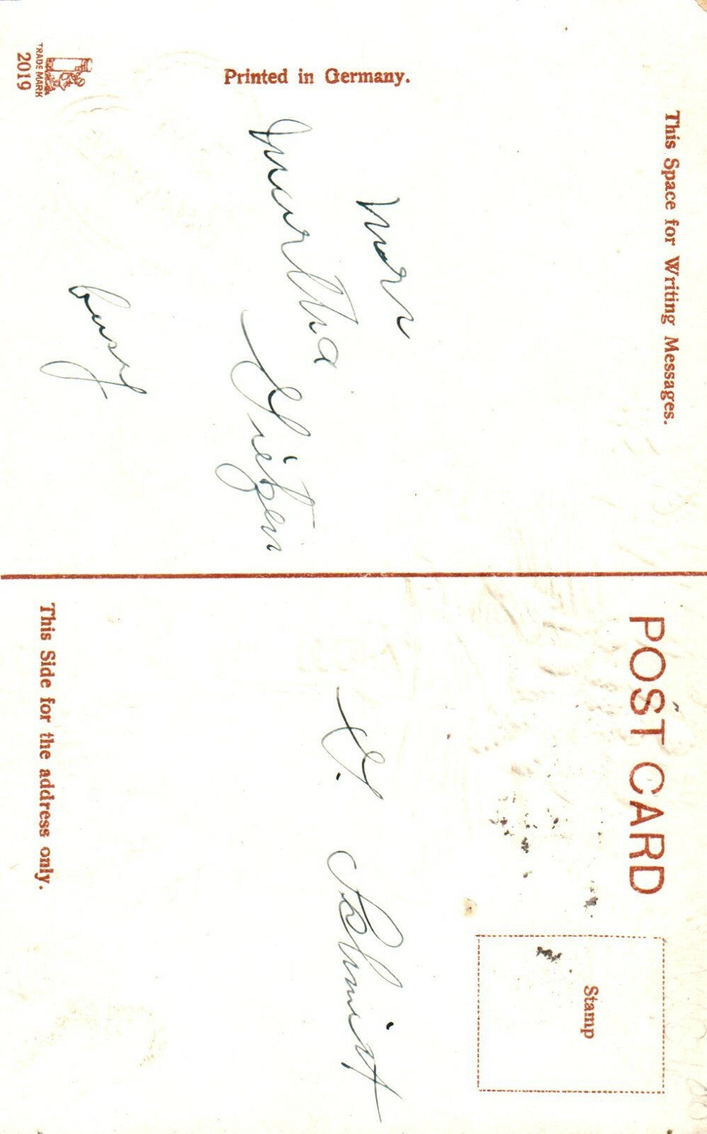 2019 Lady Walking Through Garden with Basket In Hand Valentines Postcard