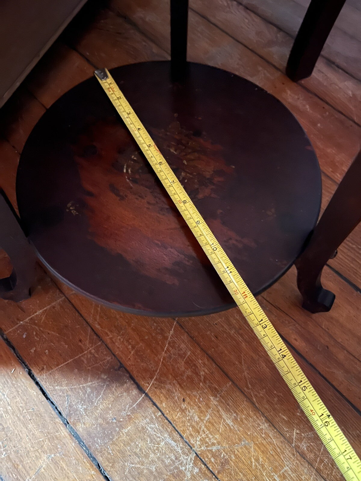 Antique French Wood Pedestal Plant Stands Hand Painted Scenes