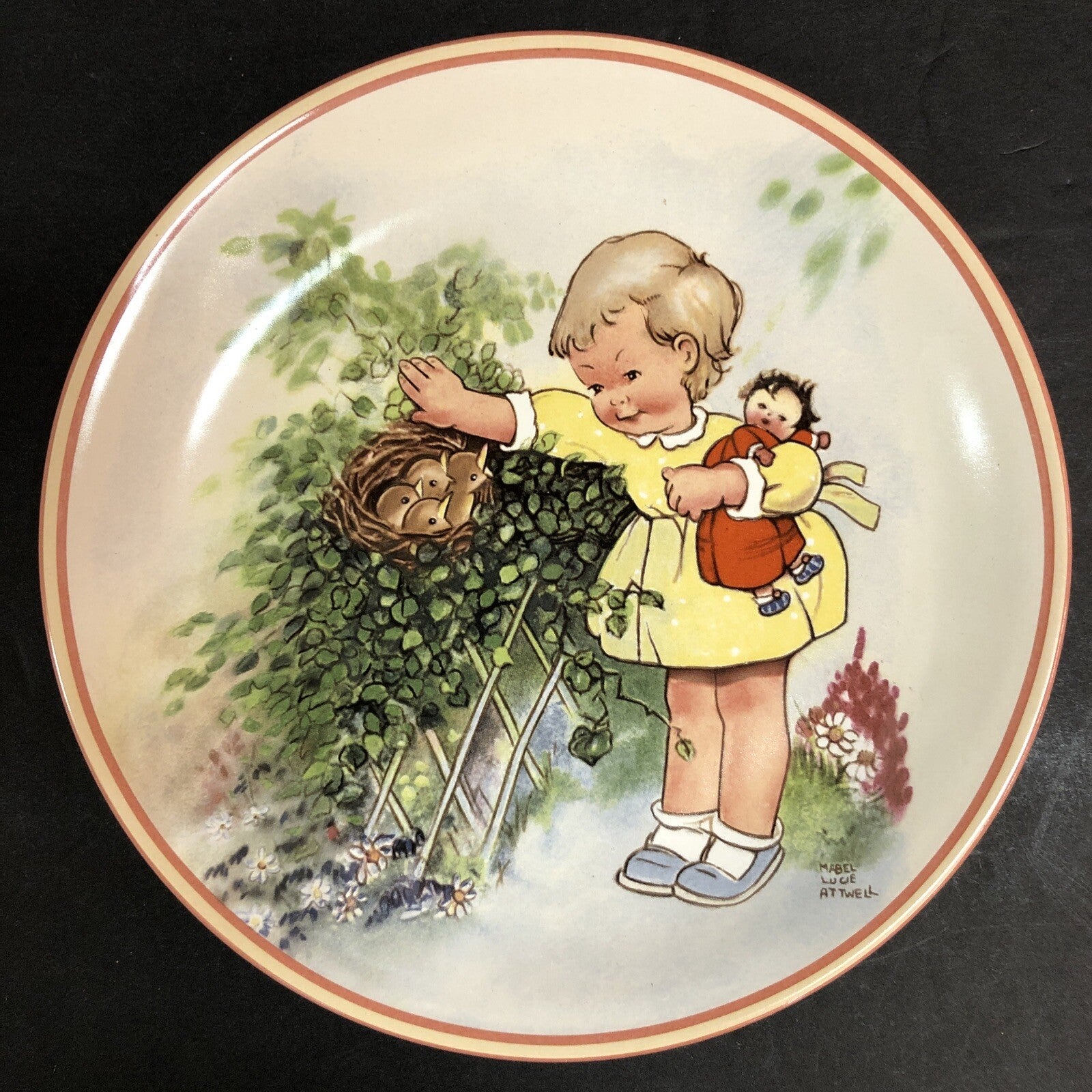 1988 Mabel Lucie Attwell How Good God Collector Plate 7-1/8" Davenport Pottery