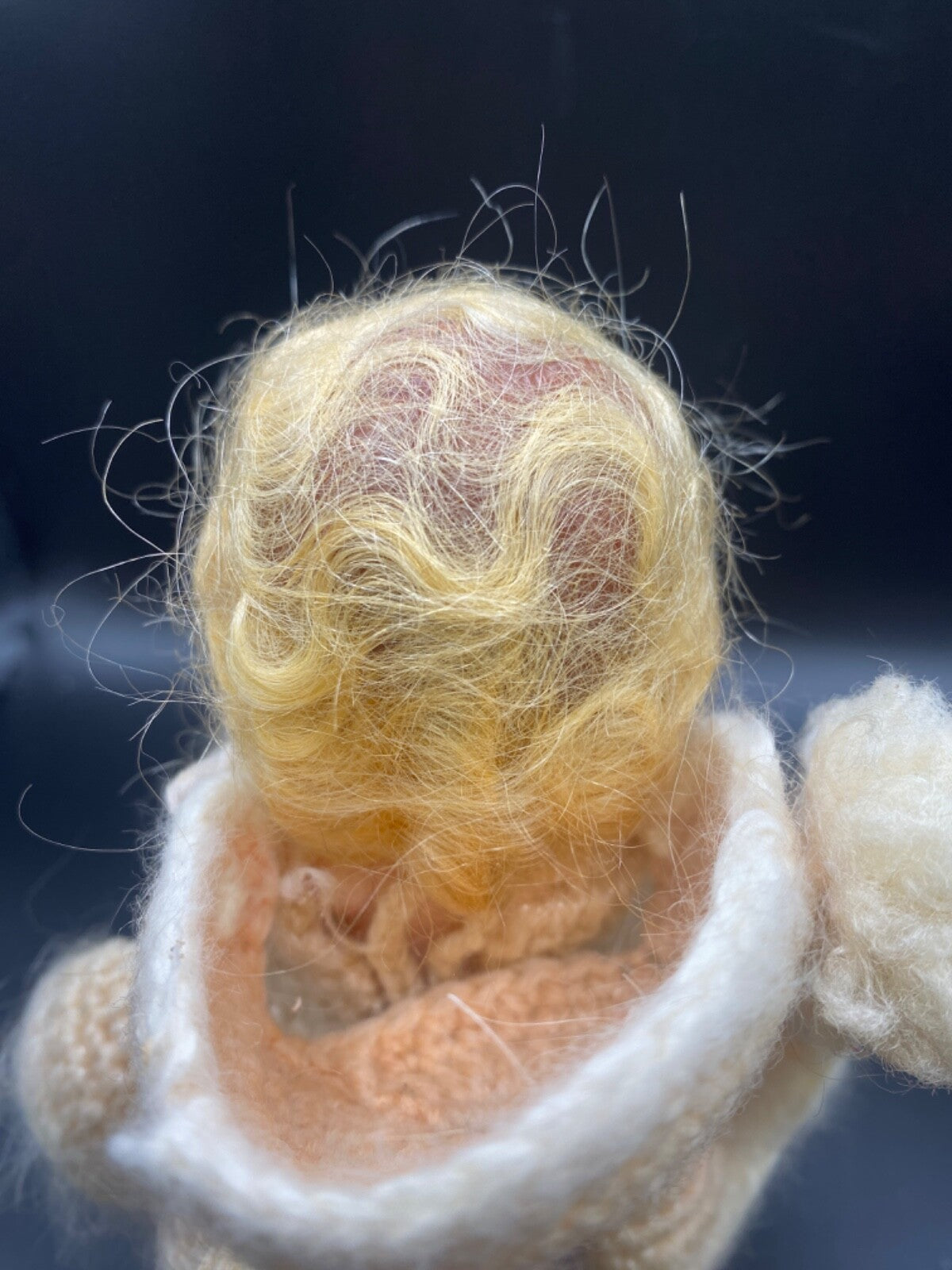 6" Vintage Knickerbocher plastic DOLL Blonde with knitted outfit Glendale CA