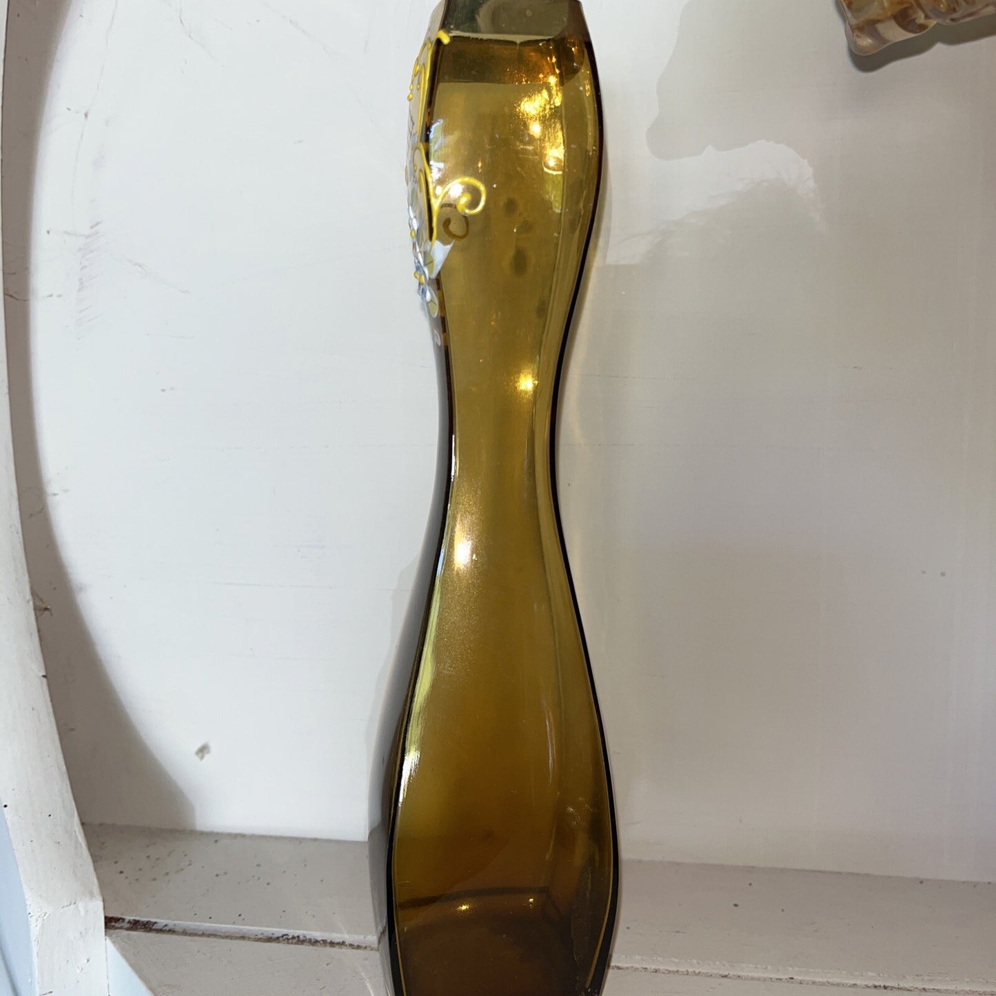 Vintage Moser Czech Glass Bohemian Fluted Vase