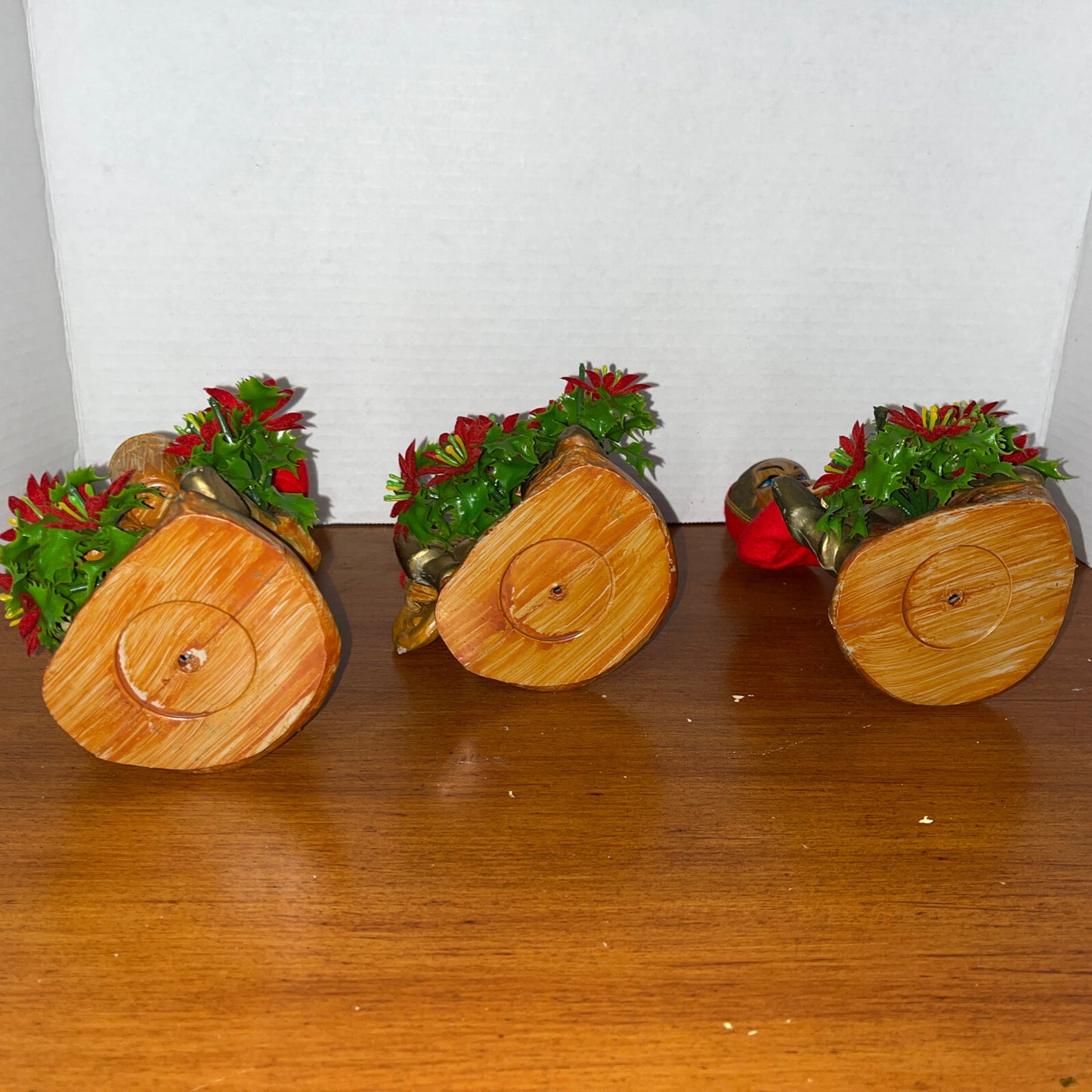 3 Vintage Asian Boys Playing Instruments Figurines Pixie Elf Hong Kong Christmas