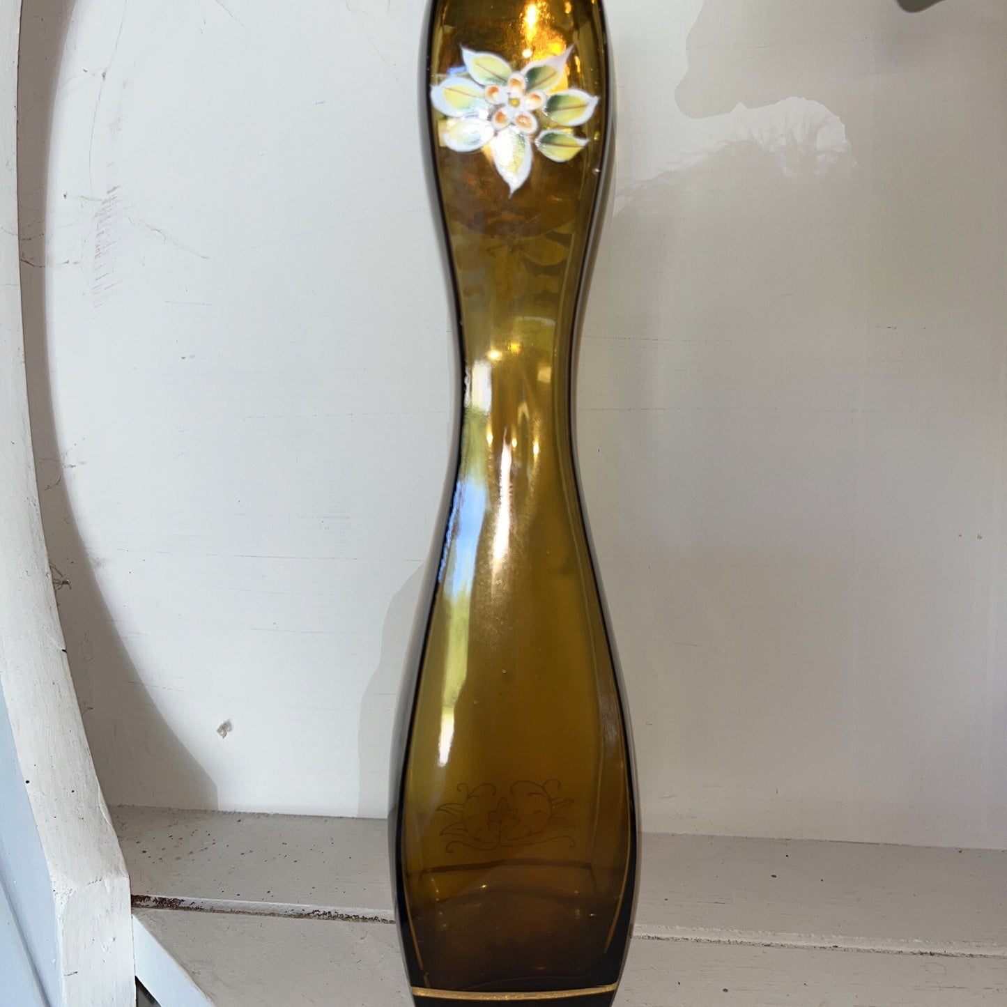 Vintage Moser Czech Glass Bohemian Fluted Vase