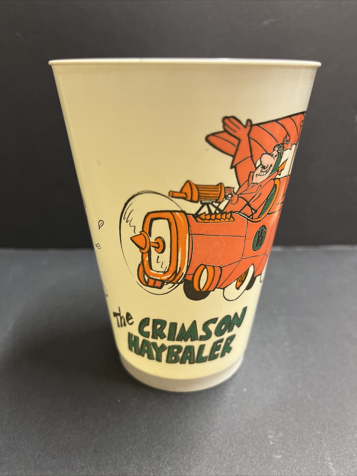 Vintage 1976 7/11 Plastic Slurpee Cup Cartoon Series "The Crimson Hayballer"