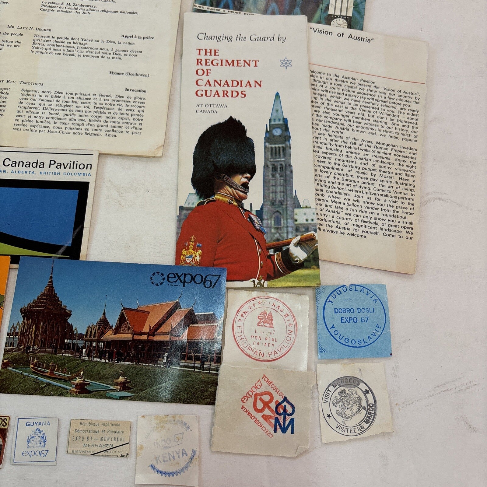 World's Fair Expo 1967 Montreal Canada Maps Brochures Tickets Postcard Stamps