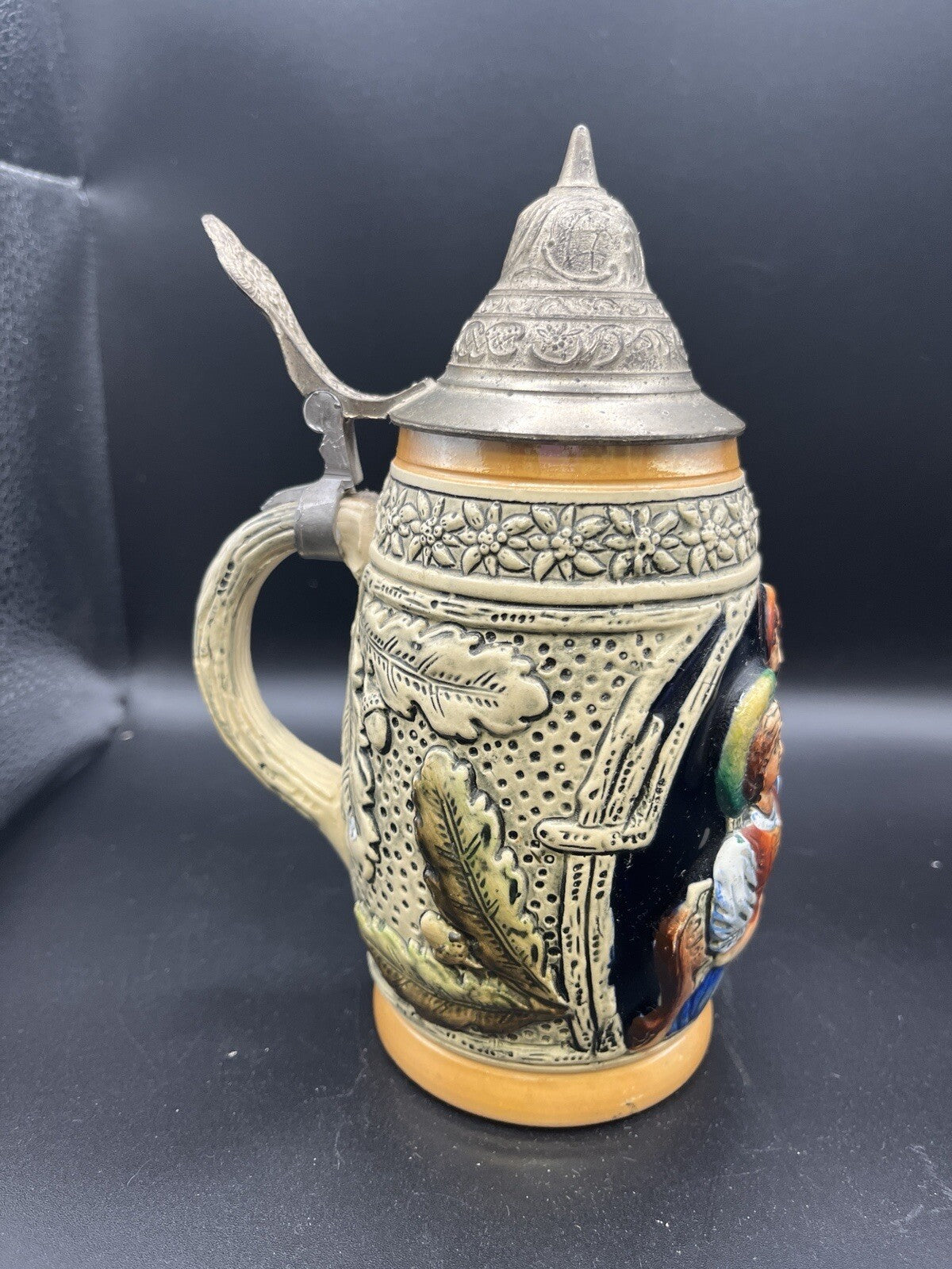 Vintage Original Thewalt Beer Stein Western Germany Pewter Lid 1 Ltr