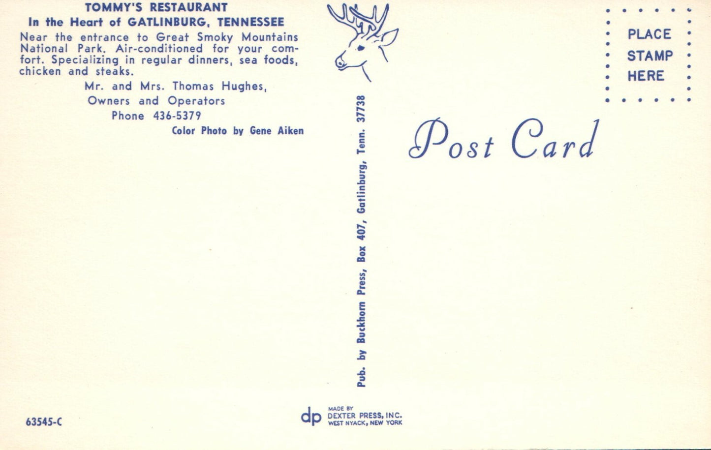 Tommys Restaurant Gatlinburg Tennessee TN Great Smoky Mountains National Park