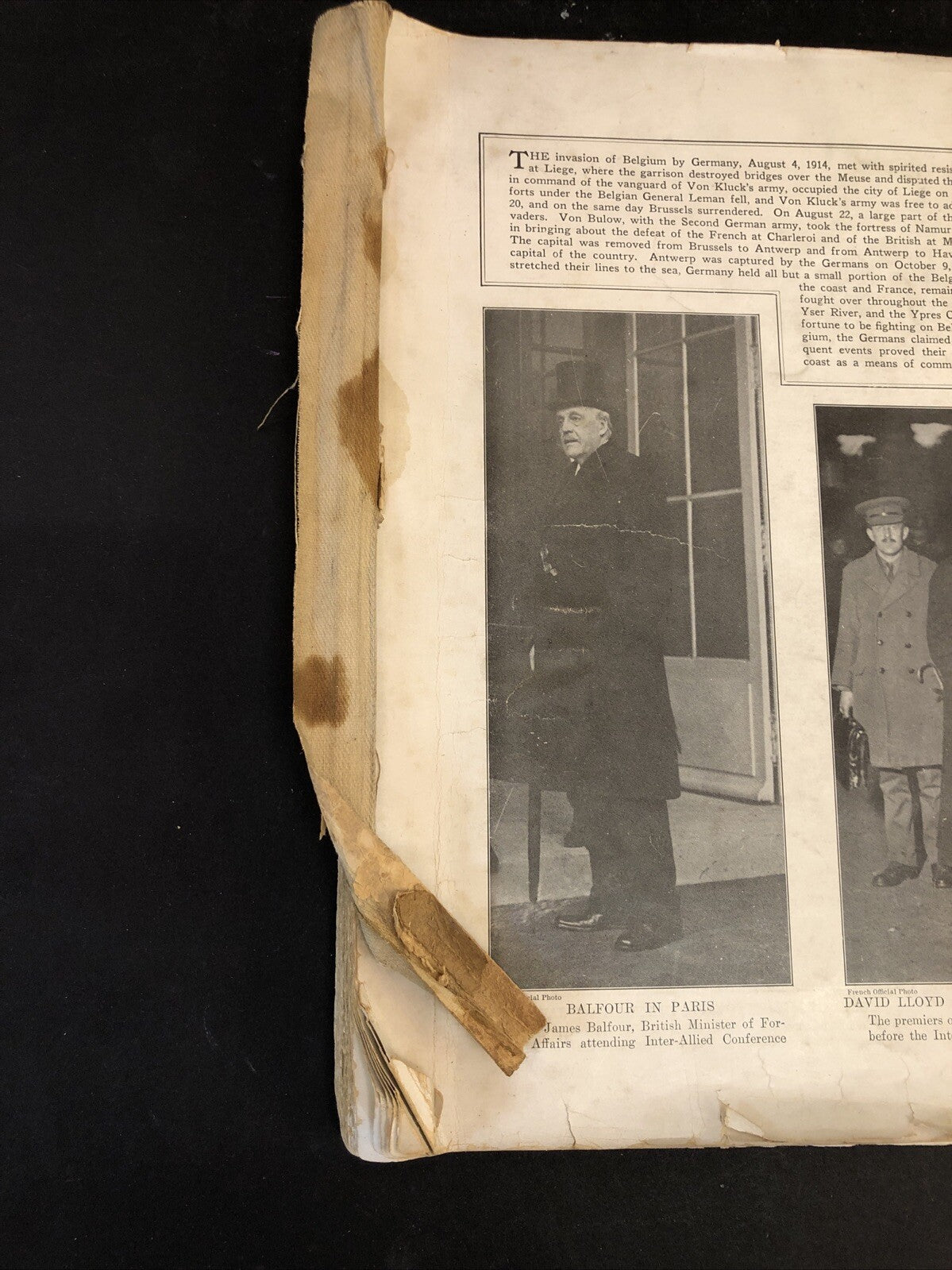 World War I Pictorial Book Oversized - Missing covers and pages 1-4