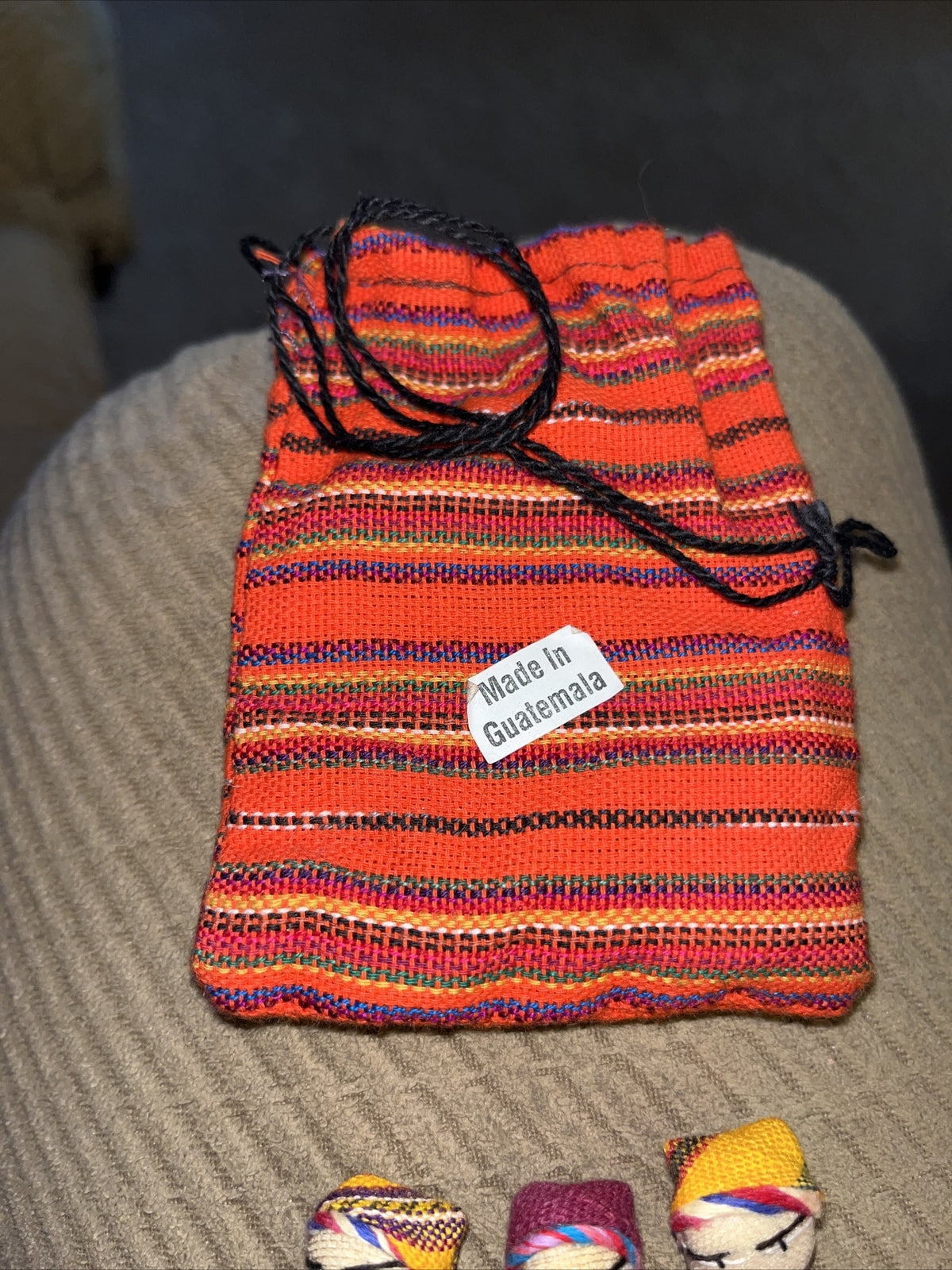 Worry Dolls Large Pouch Contains 3-2" Dolls from Guatemala,Trouble dolls,Mexican