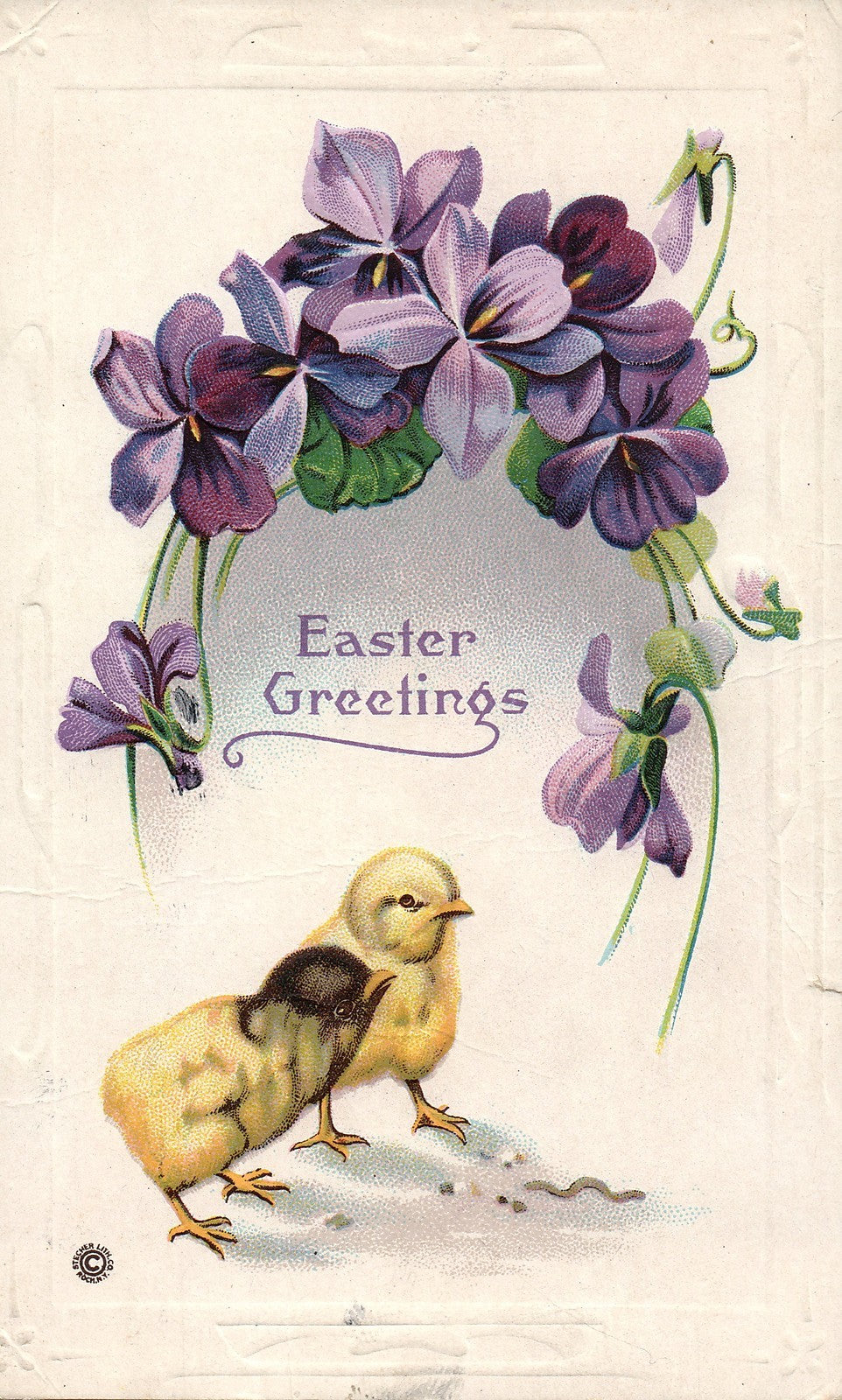 Easter Chicks Worm Postcard Stecher Series 303B